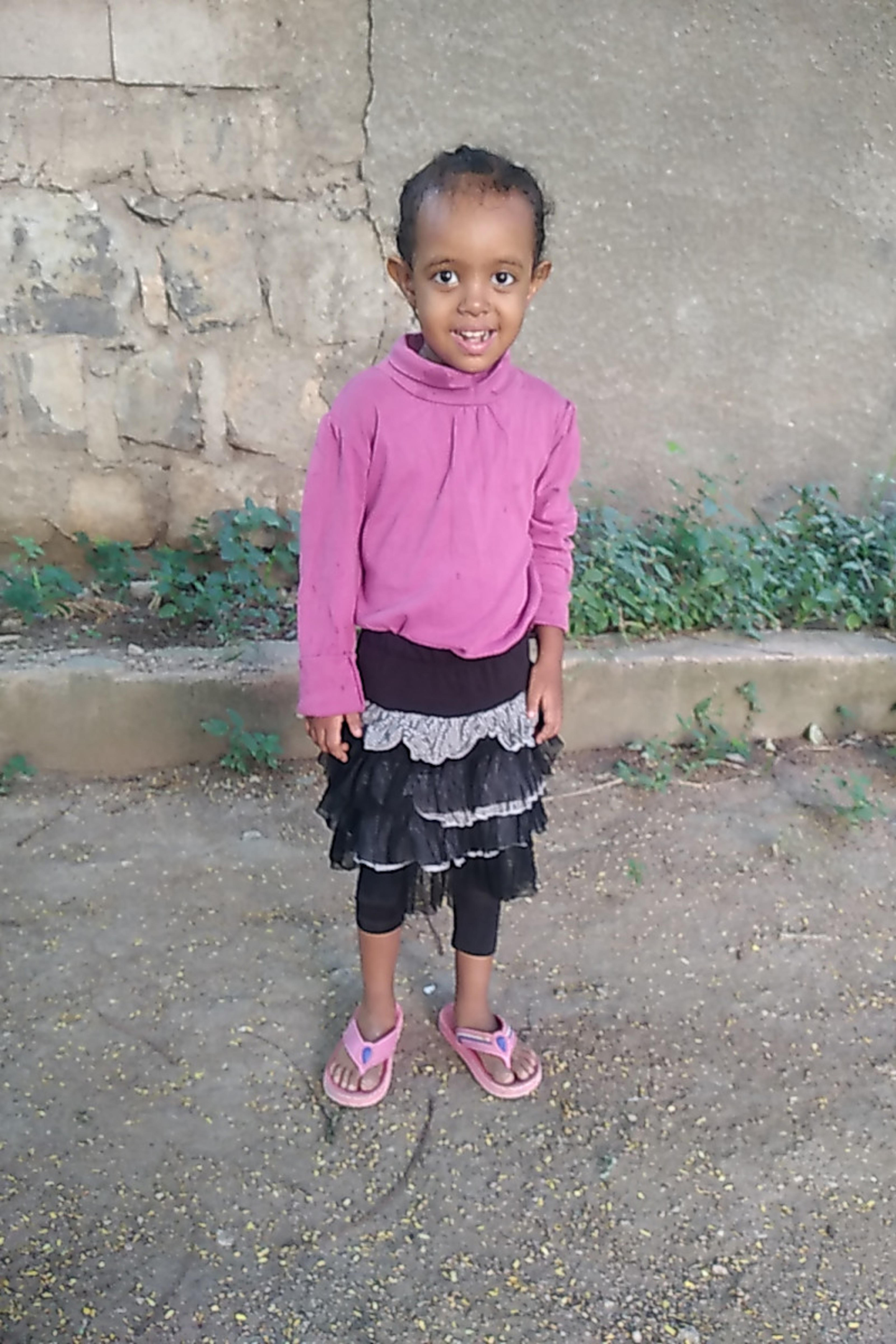 An unsponsored girl named Betsega from Ethiopia who lives in an AIDS-affected area, is vulnerable to exploitation and has waited 222 days for a sponsor.