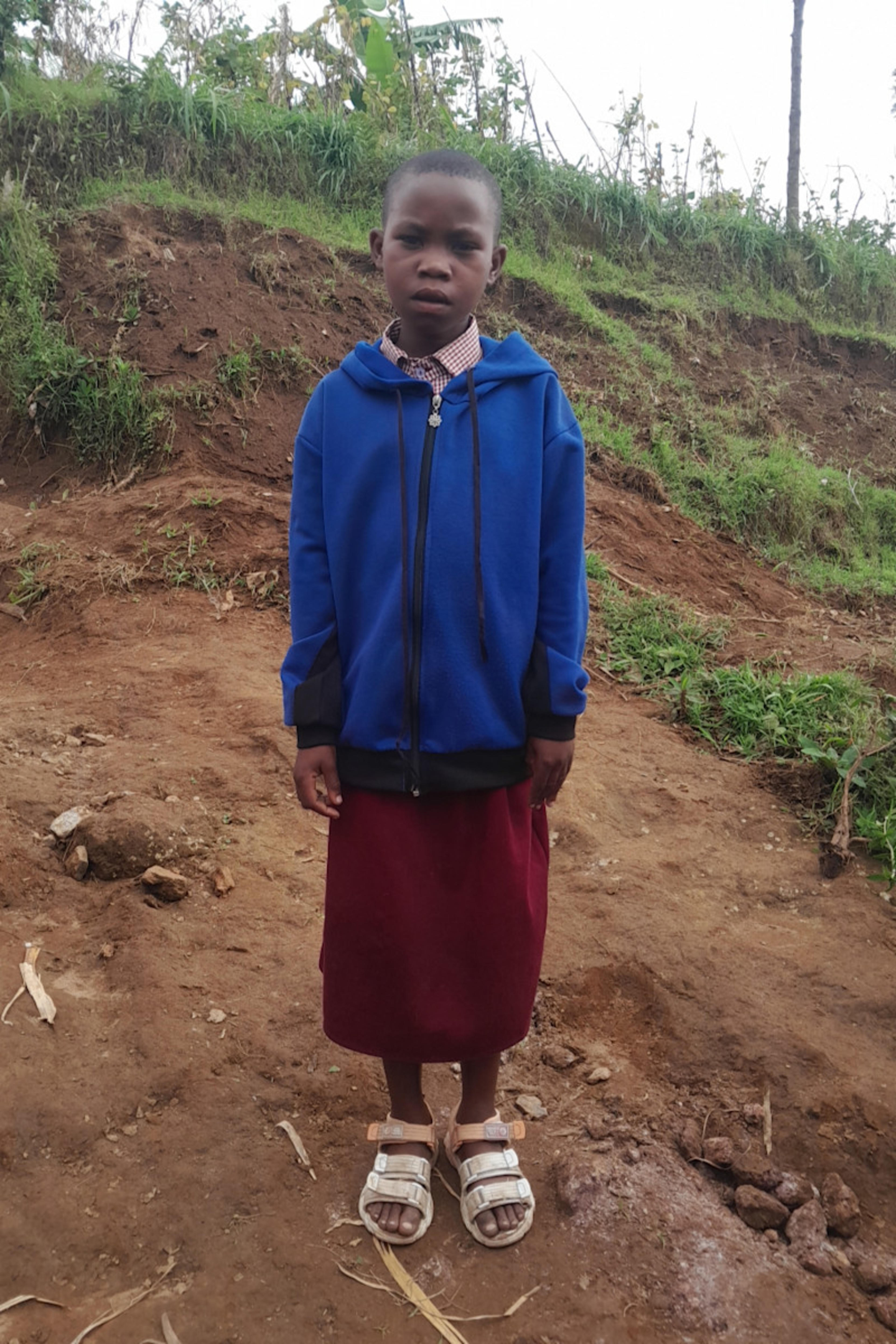 An unsponsored girl named Emerance from Rwanda who lives in an AIDS-affected area, is vulnerable to exploitation and has waited 418 days for a sponsor.