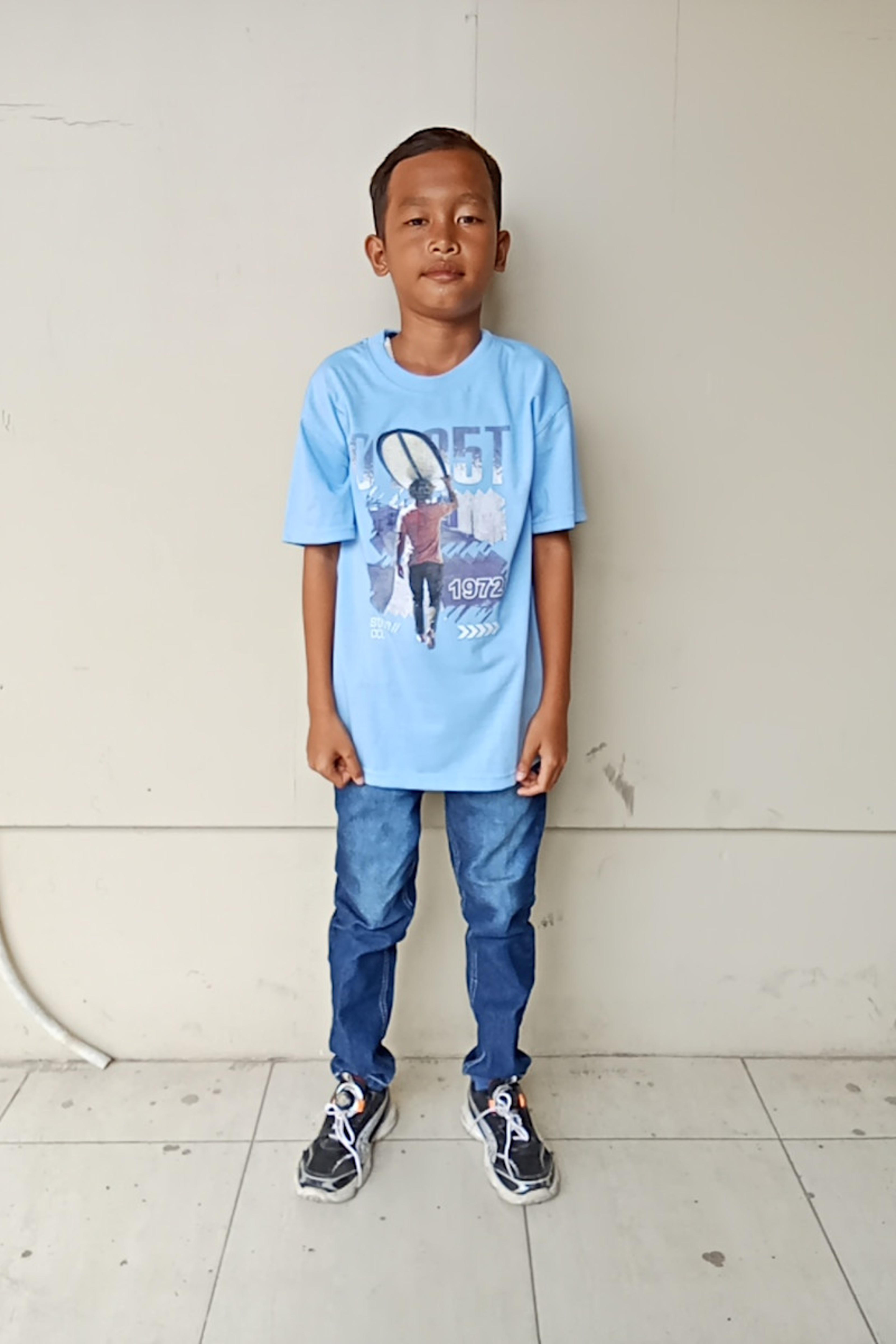 An unsponsored boy named Ivyn from Indonesia who has waited 588 days for a sponsor.