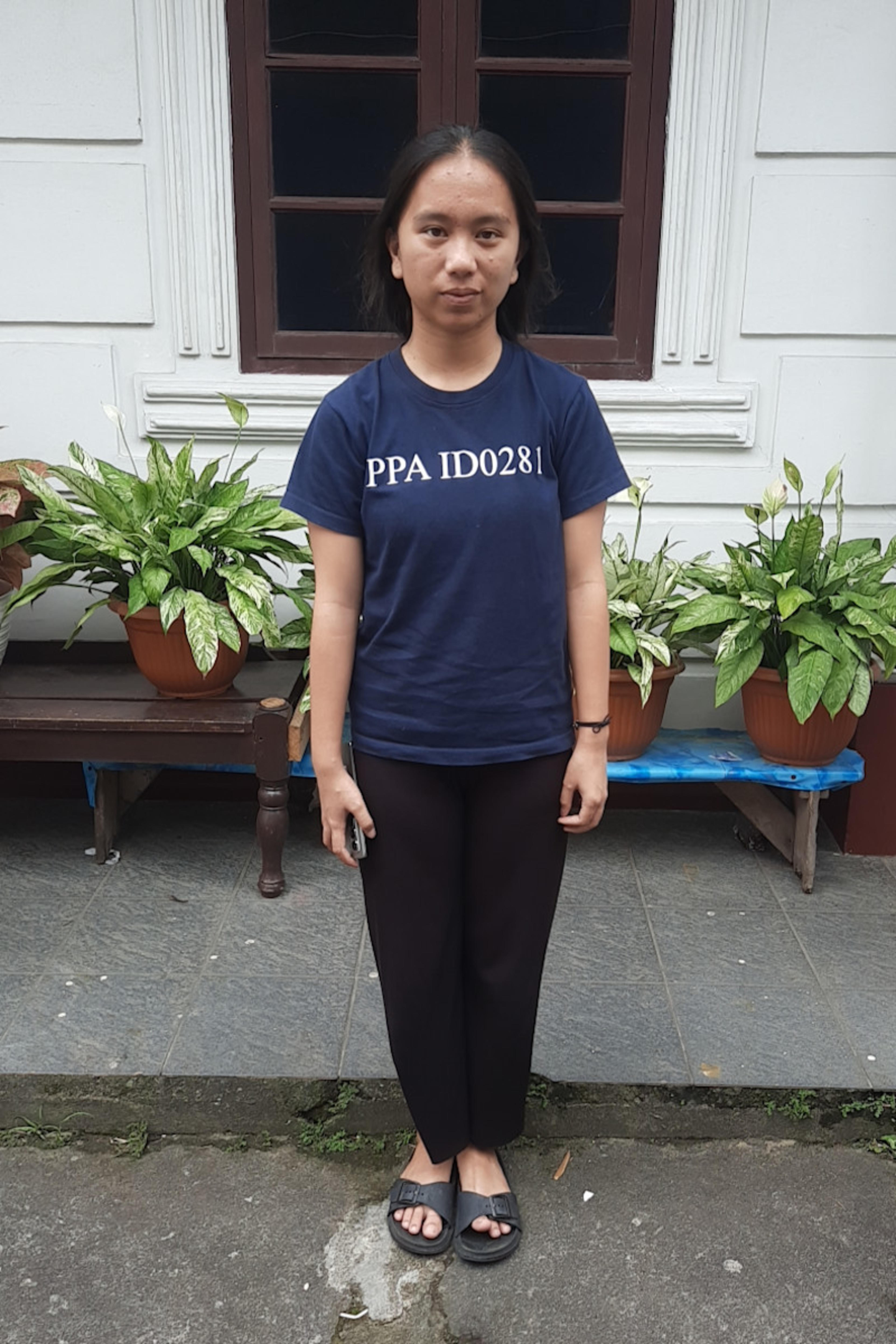 An unsponsored girl named Kasih from Indonesia who has waited 260 days for a sponsor.