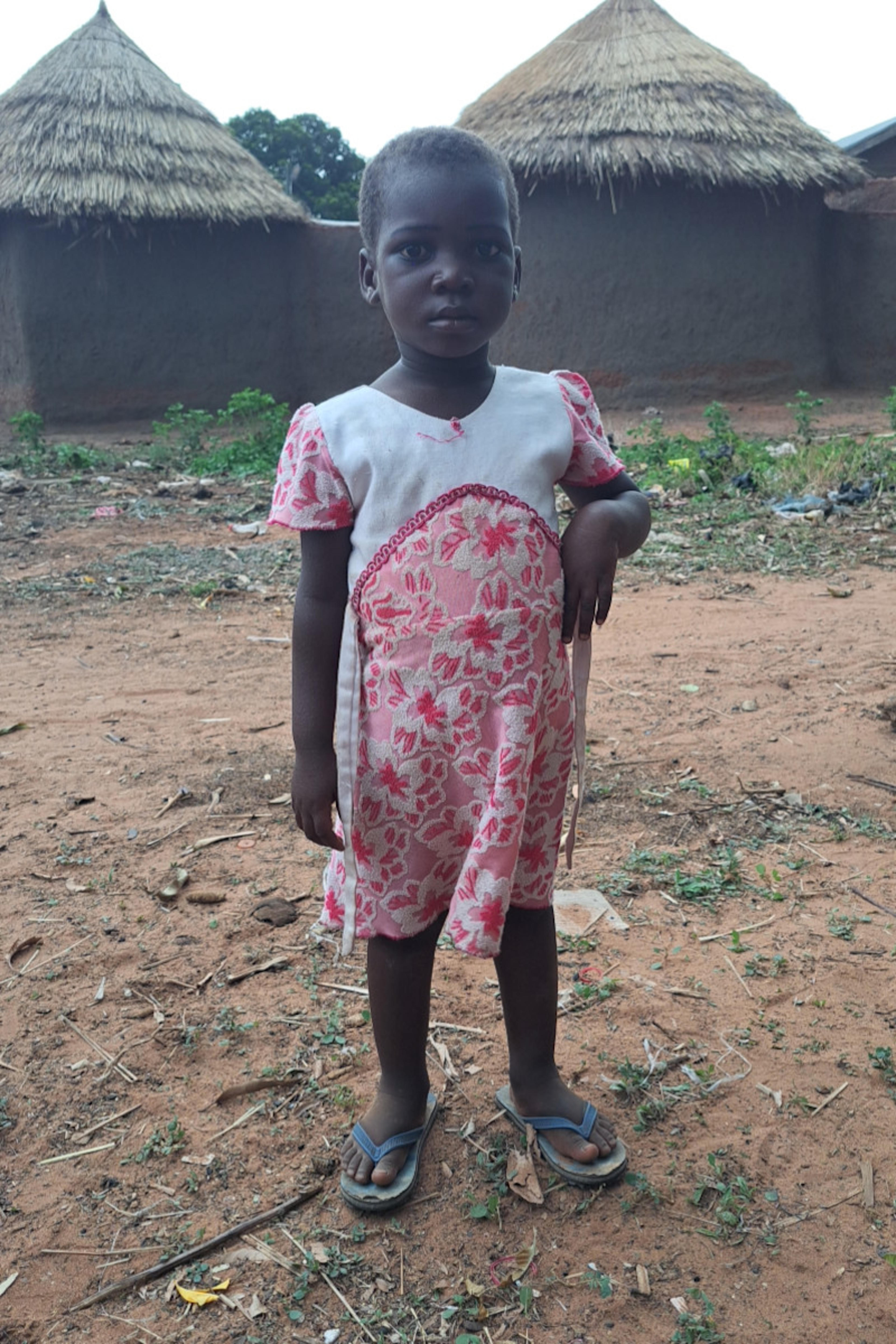 An unsponsored girl named Anzumche from Ghana who lives in an AIDS-affected area and has waited 494 days for a sponsor.