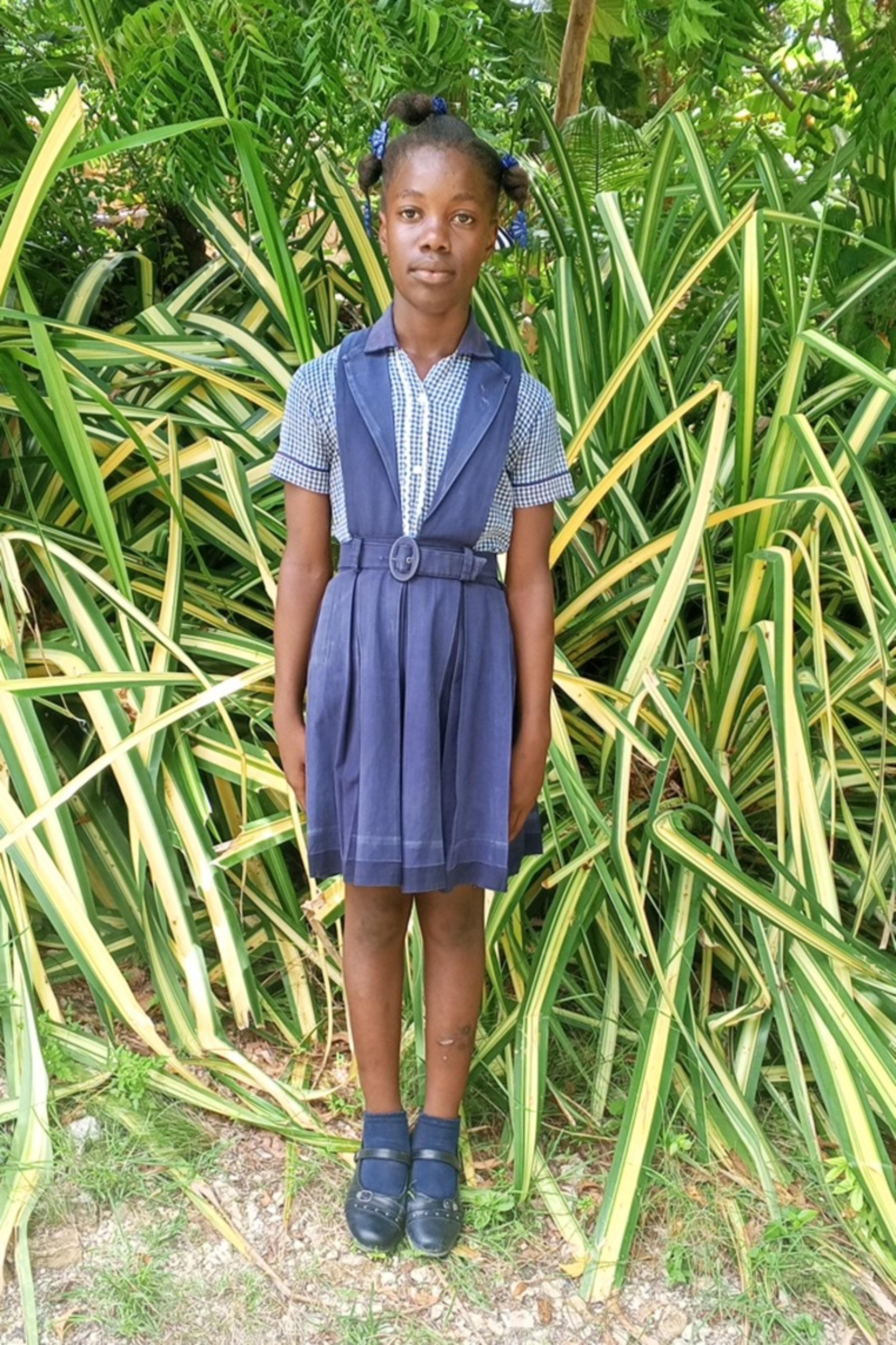 An unsponsored girl named Bab-Hergie from Haiti who is vulnerable to exploitation and has waited 549 days for a sponsor.