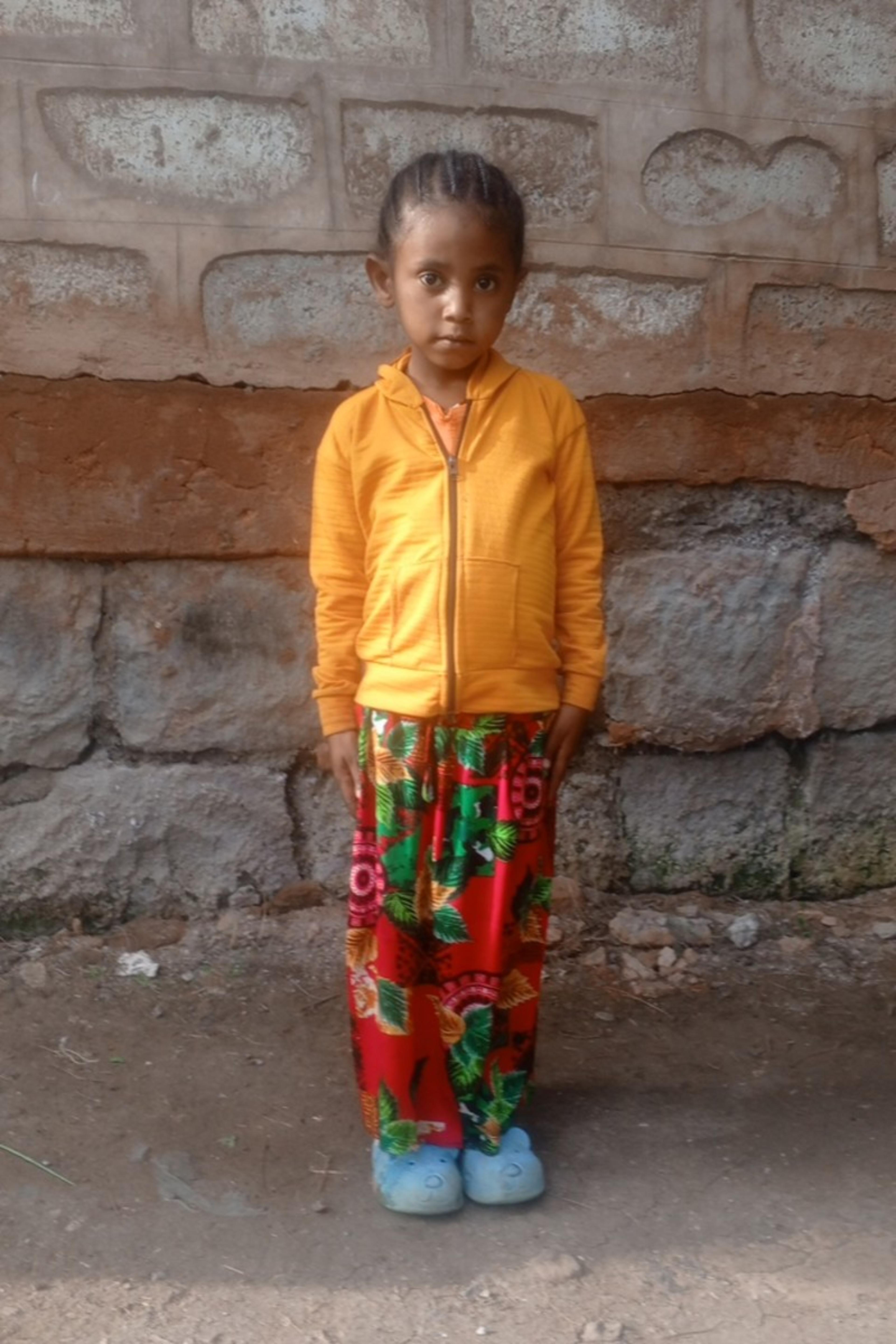 An unsponsored girl named Misgane from Ethiopia who lives in an AIDS-affected area, is vulnerable to exploitation and has waited 480 days for a sponsor.