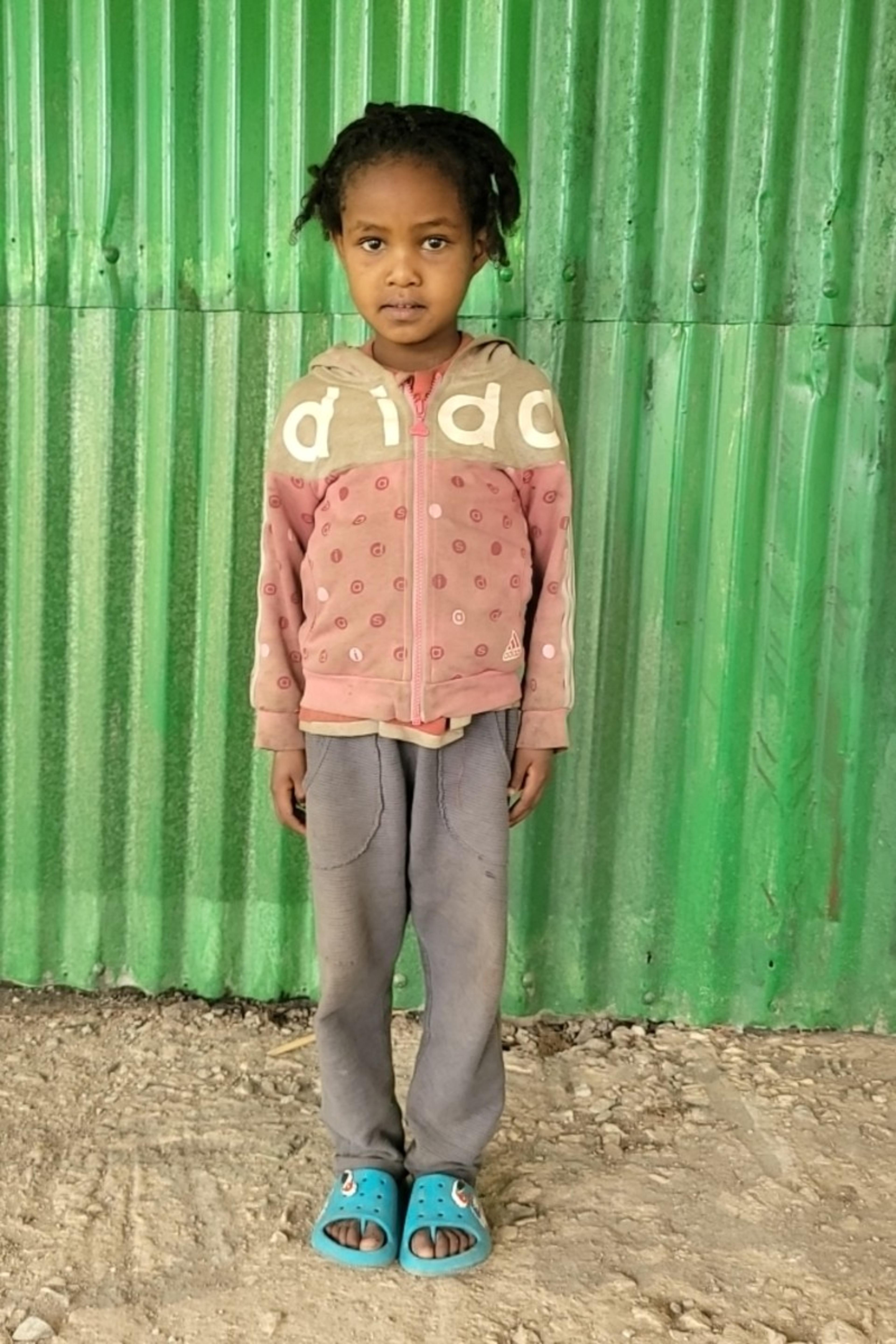 An unsponsored girl named Briti from Ethiopia who lives in an AIDS-affected area, is vulnerable to exploitation and has waited 479 days for a sponsor.
