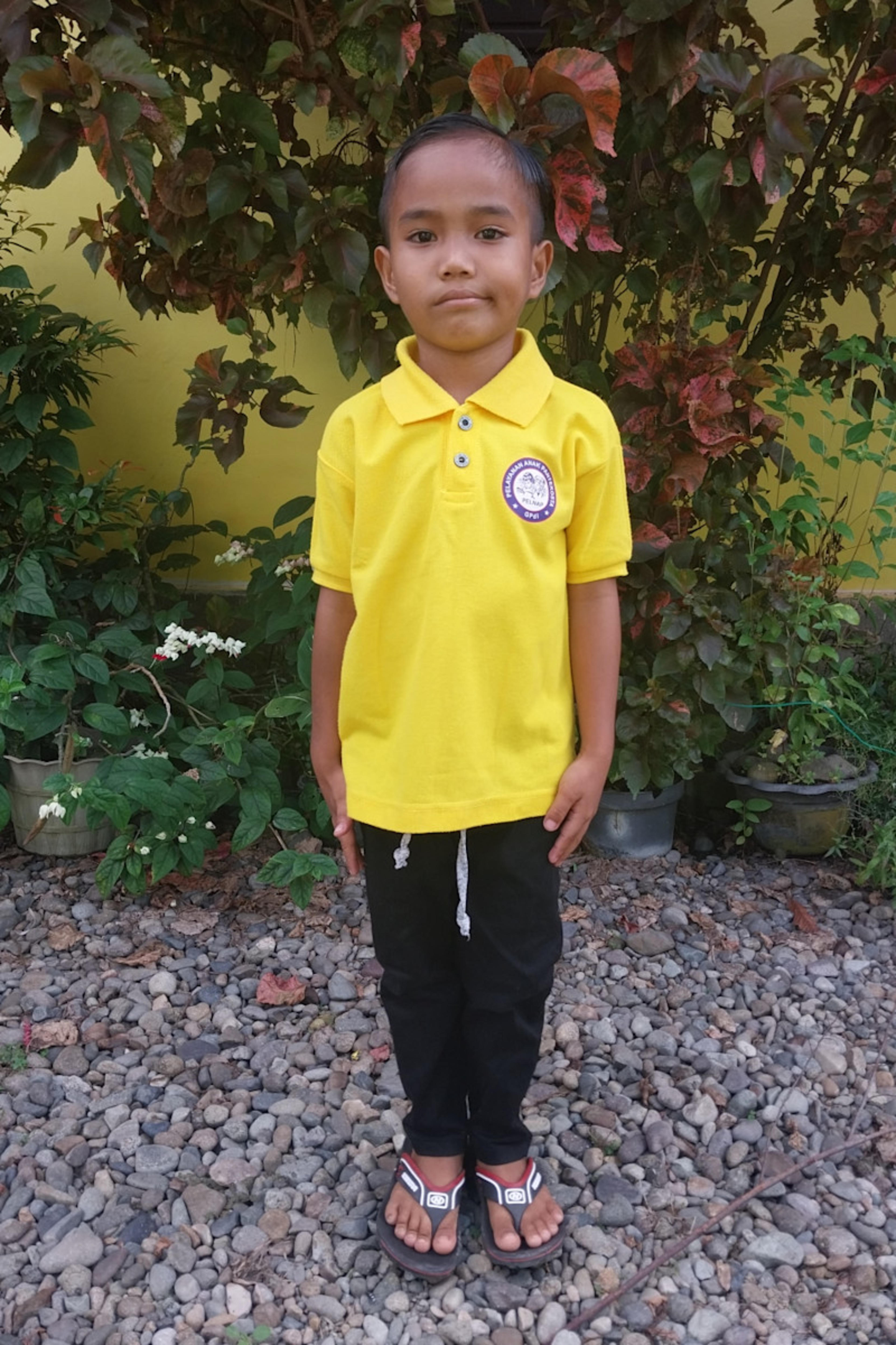An unsponsored boy named Rafa from Indonesia who has waited 577 days for a sponsor.