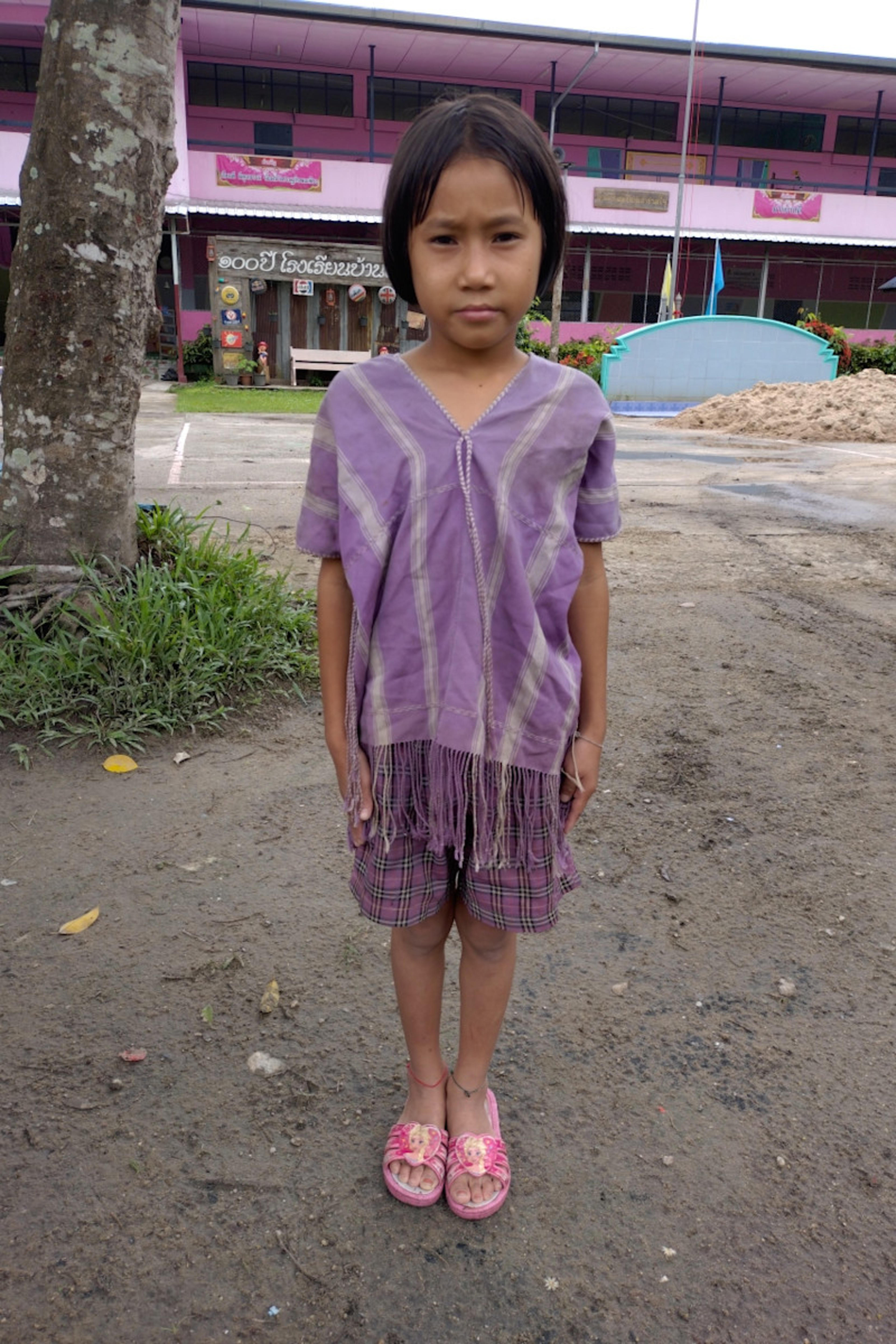 An unsponsored girl named Sukpaw from Thailand who has waited 417 days for a sponsor.