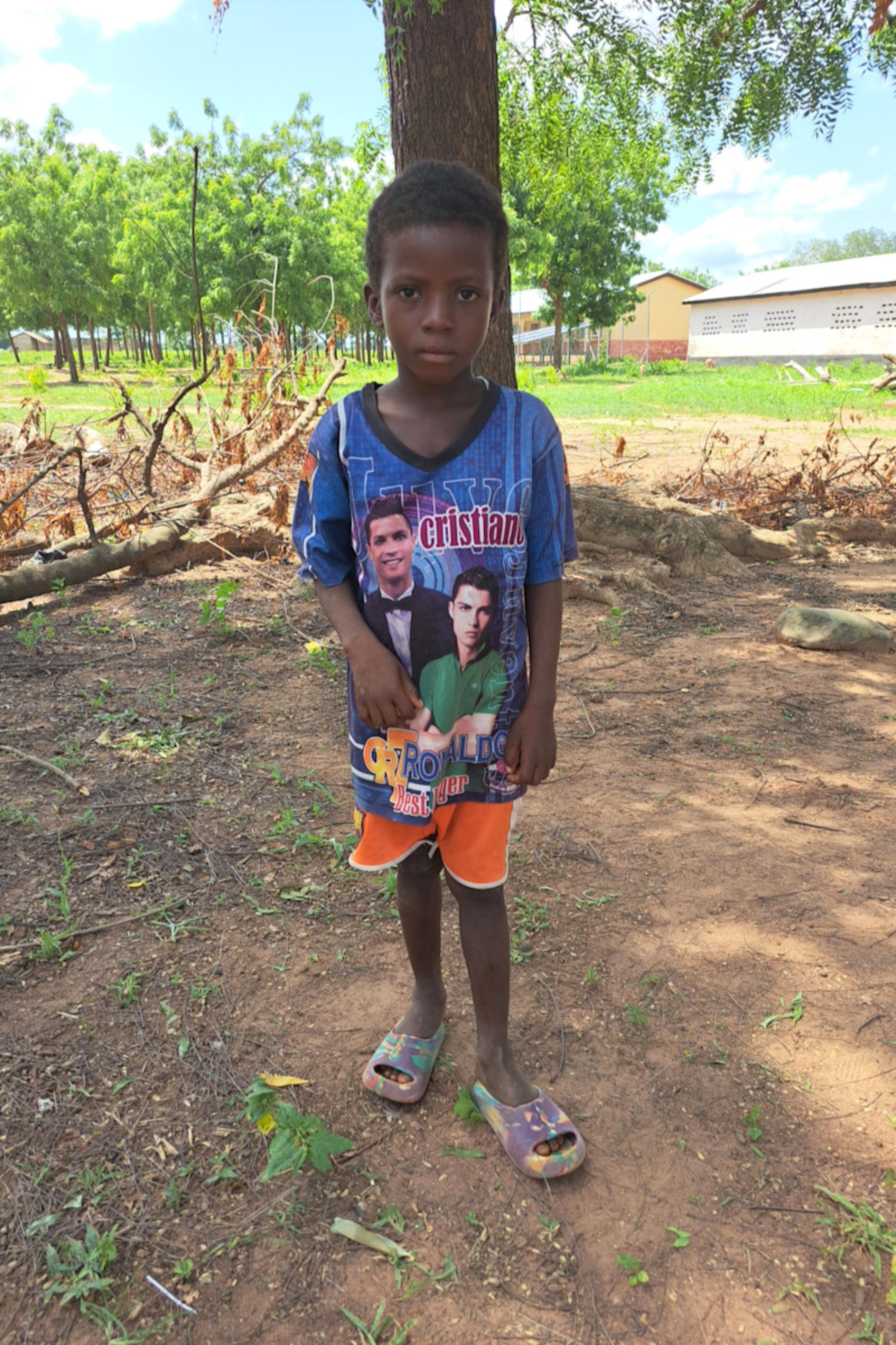 An unsponsored boy named Libiimbu from Ghana who lives in an AIDS-affected area and has waited 479 days for a sponsor.