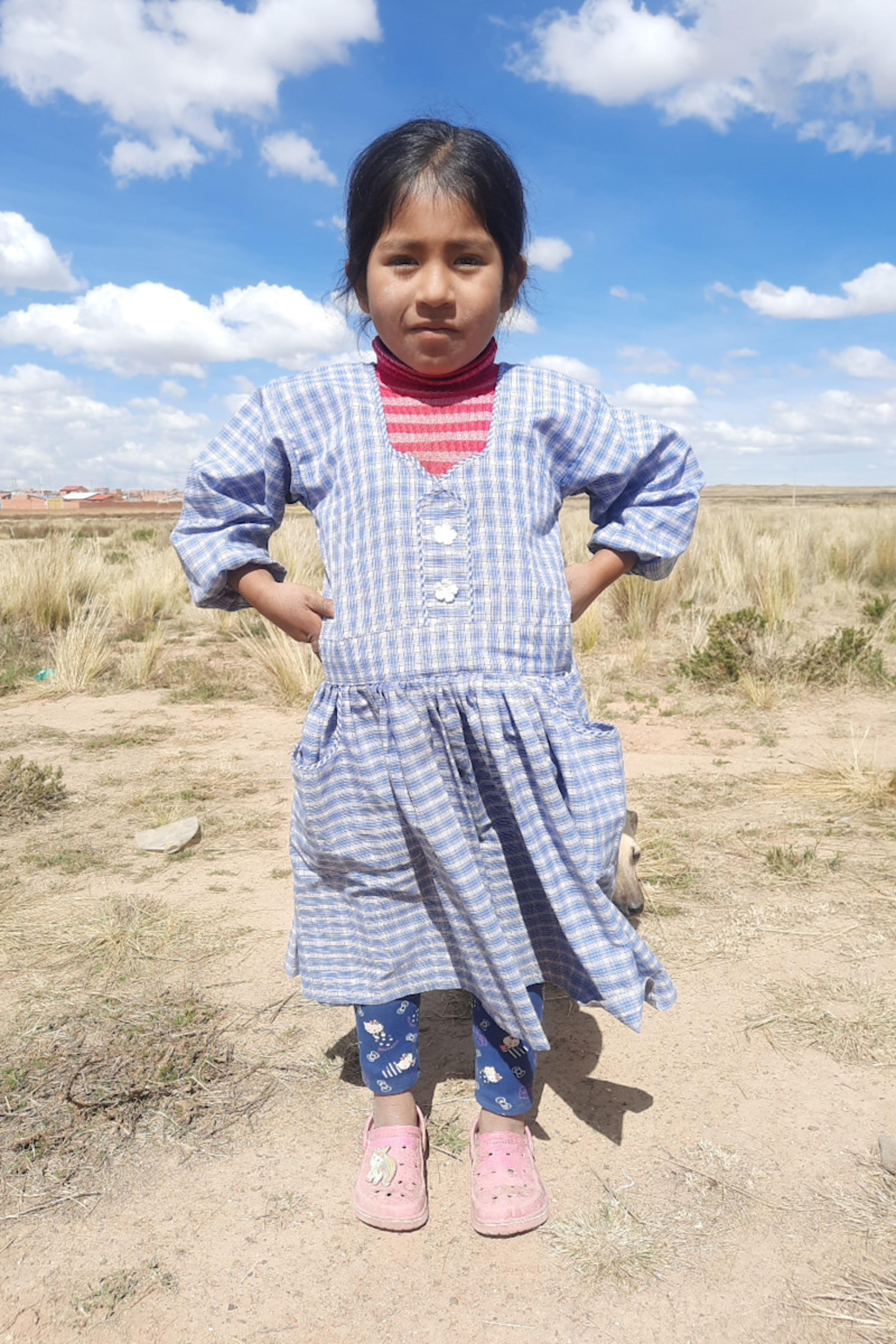 An unsponsored girl named Anay from Bolivia who has waited 469 days for a sponsor.