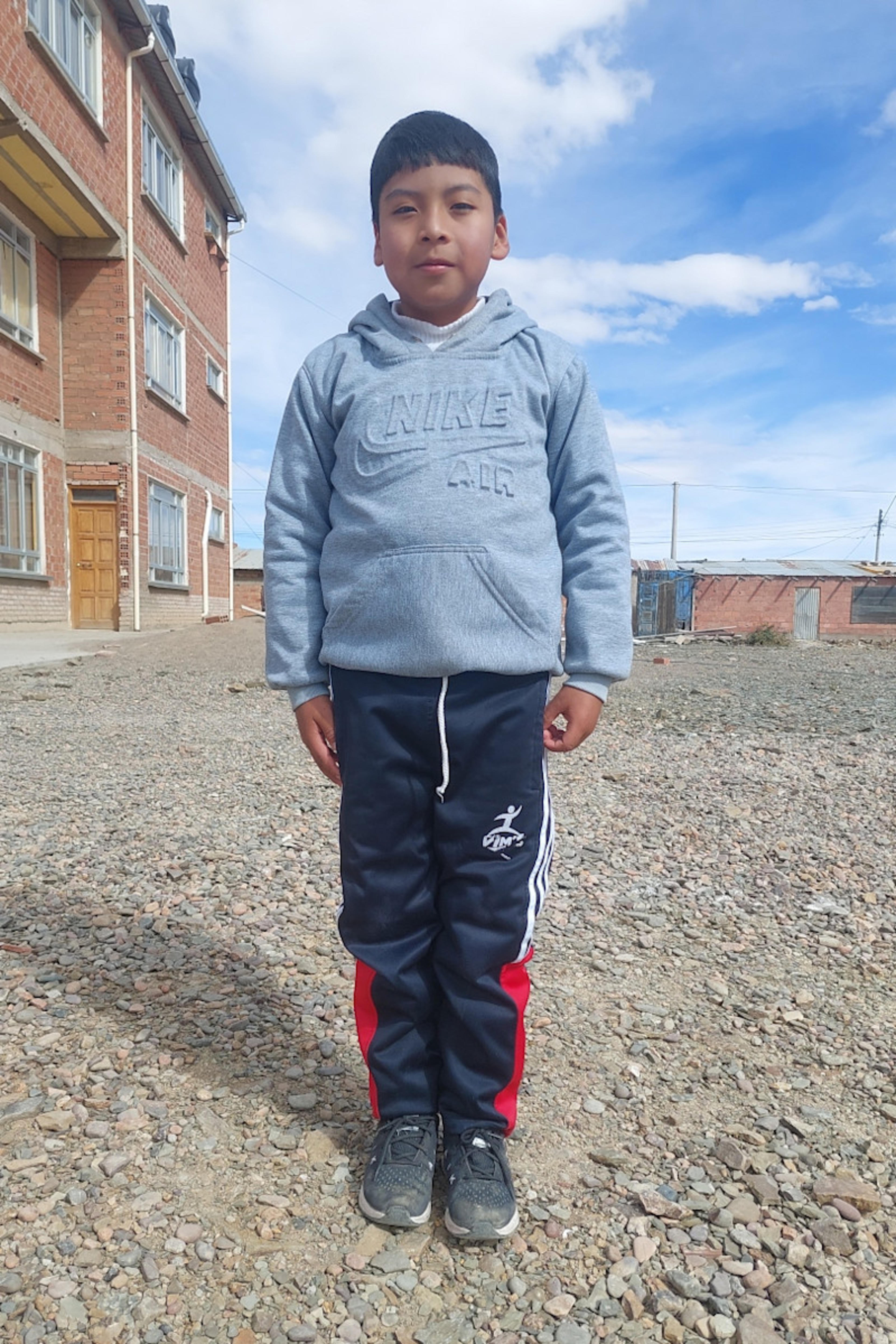 An unsponsored boy named Sergio from Bolivia who has waited 467 days for a sponsor.