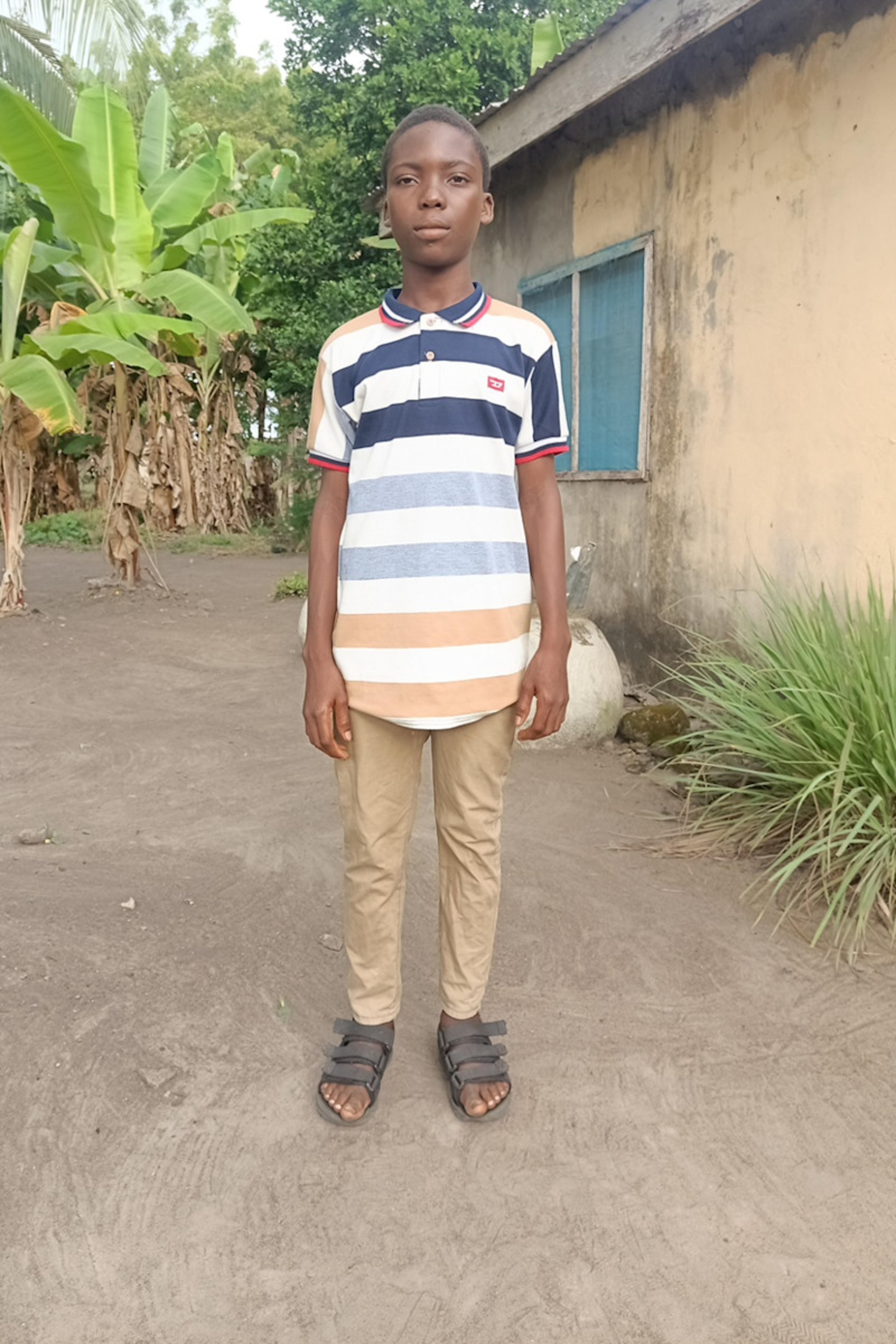 An unsponsored boy named George from Ghana who lives in an AIDS-affected area and has waited 43 days for a sponsor.