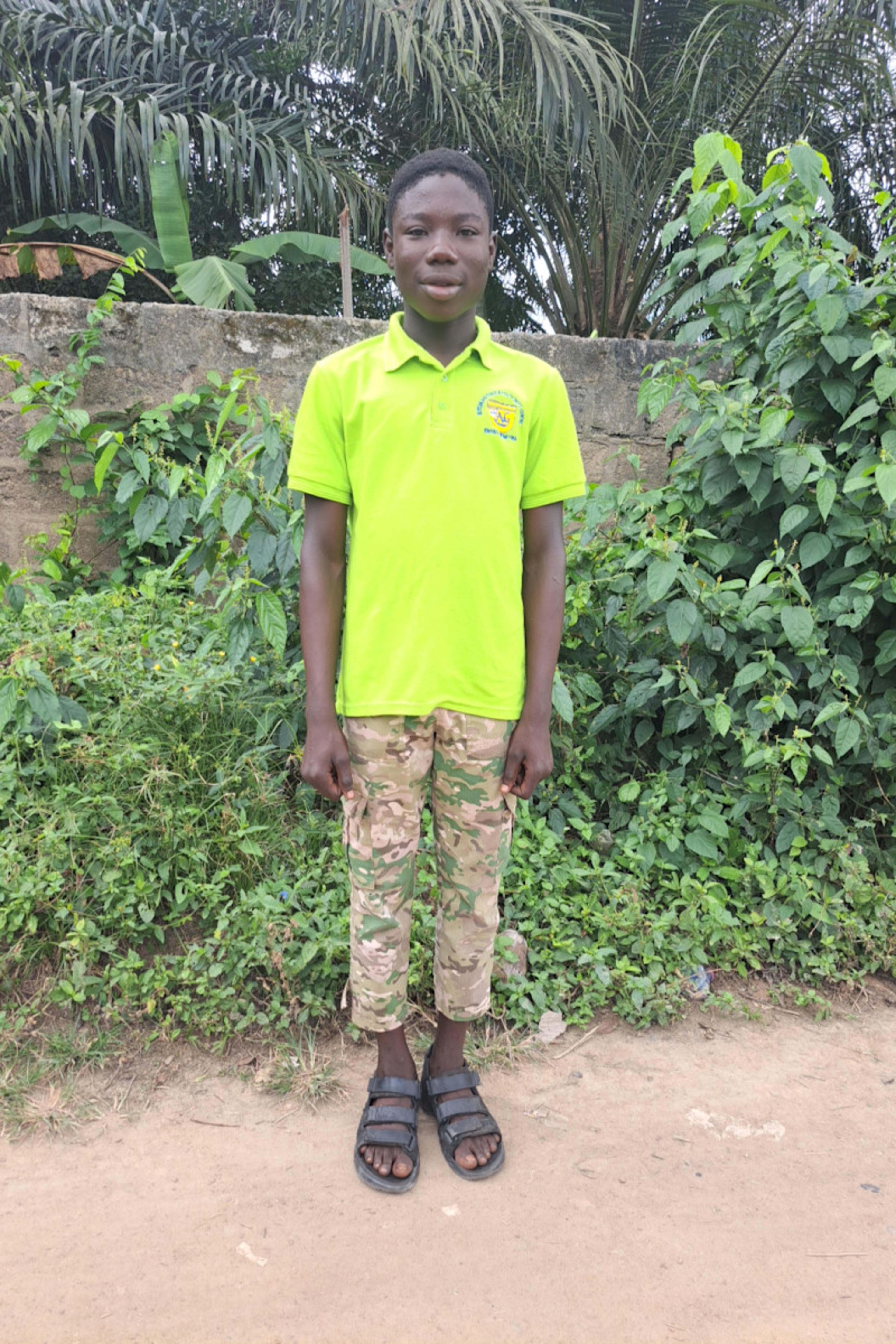 An unsponsored boy named Christian from Ghana who lives in an AIDS-affected area and has waited 451 days for a sponsor.