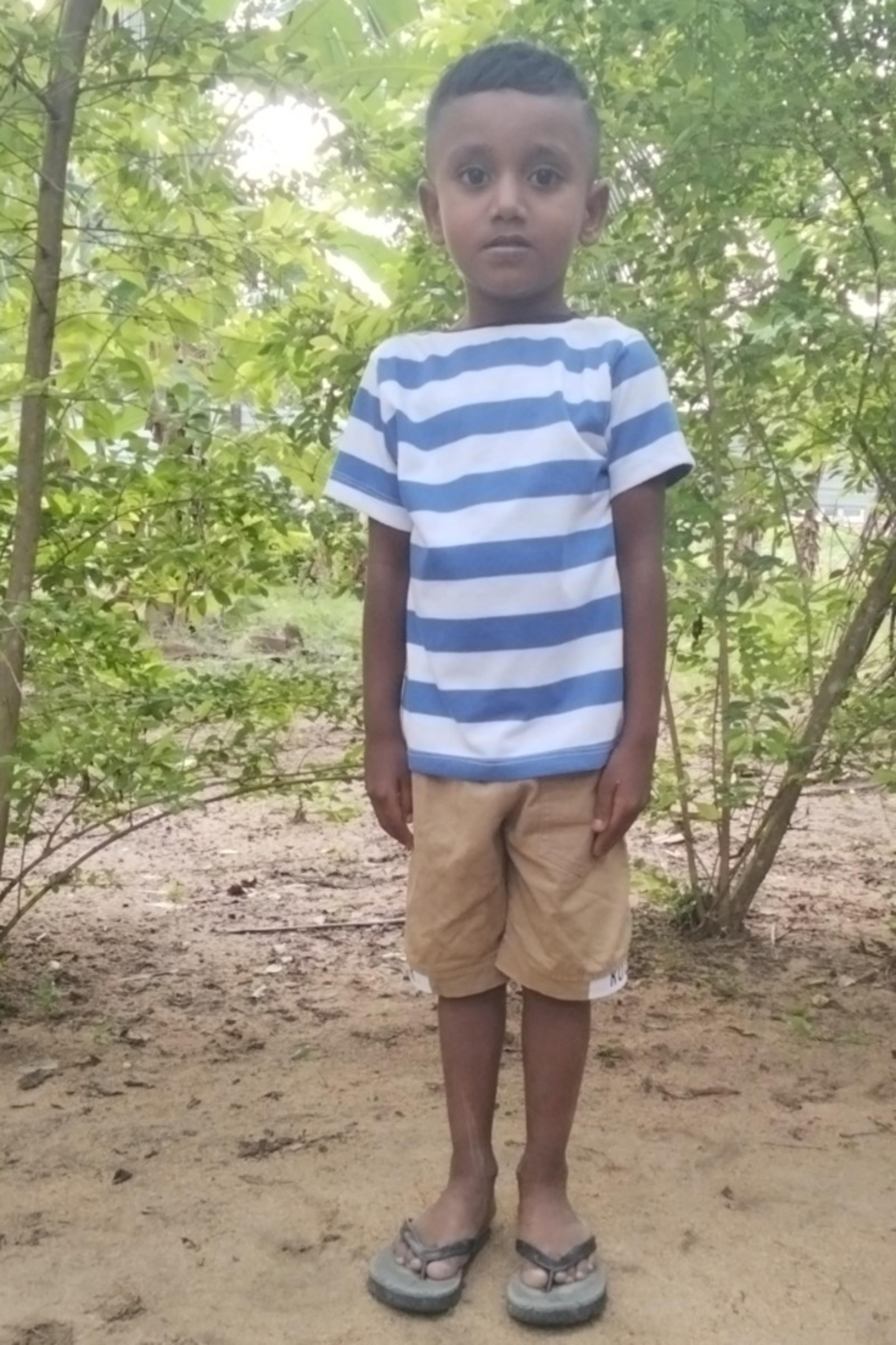 An unsponsored boy named Rosan from Sri Lanka who has waited 296 days for a sponsor.