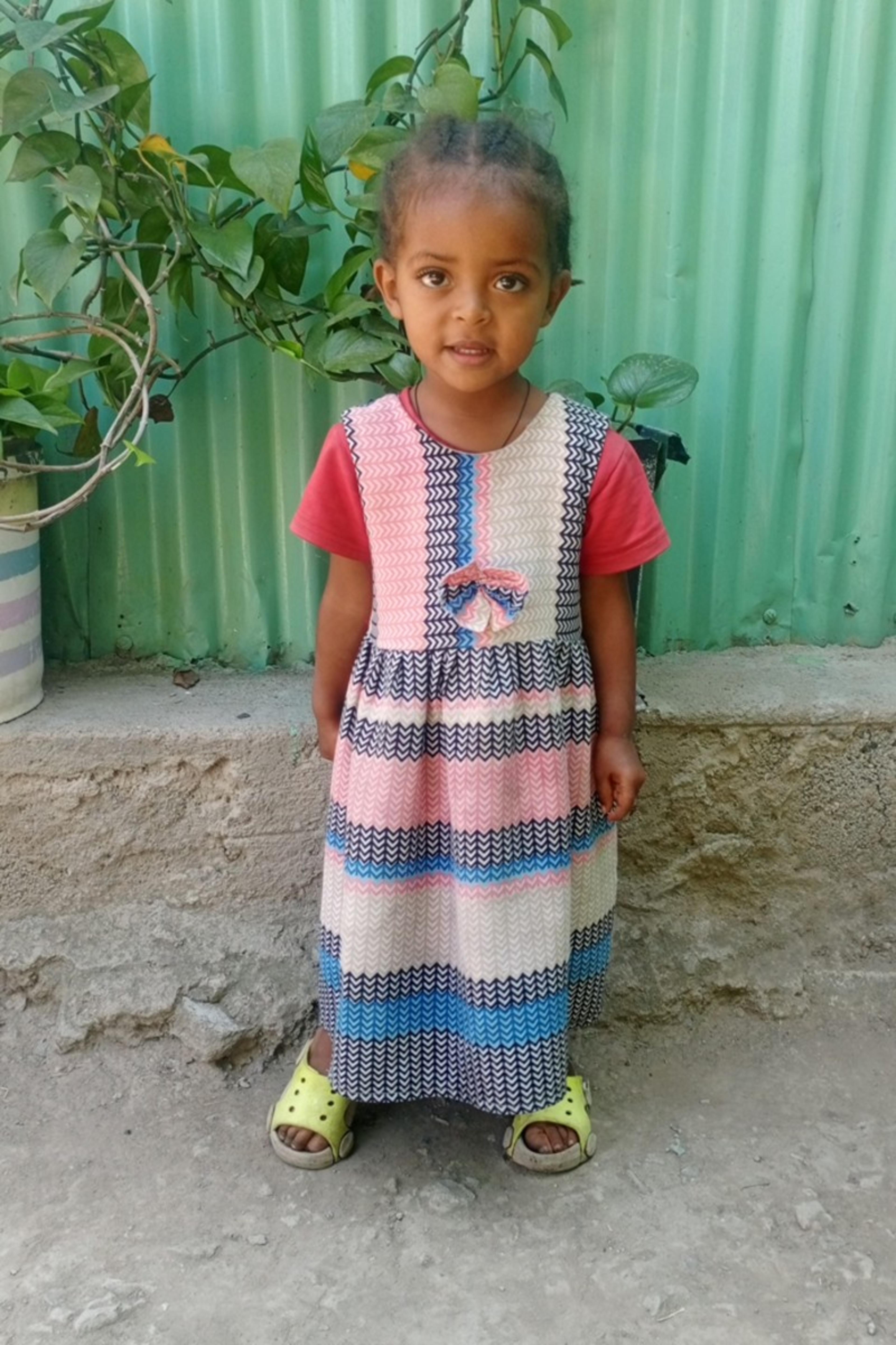 An unsponsored girl named Bilen from Ethiopia who lives in an AIDS-affected area, is vulnerable to exploitation and has waited 286 days for a sponsor.