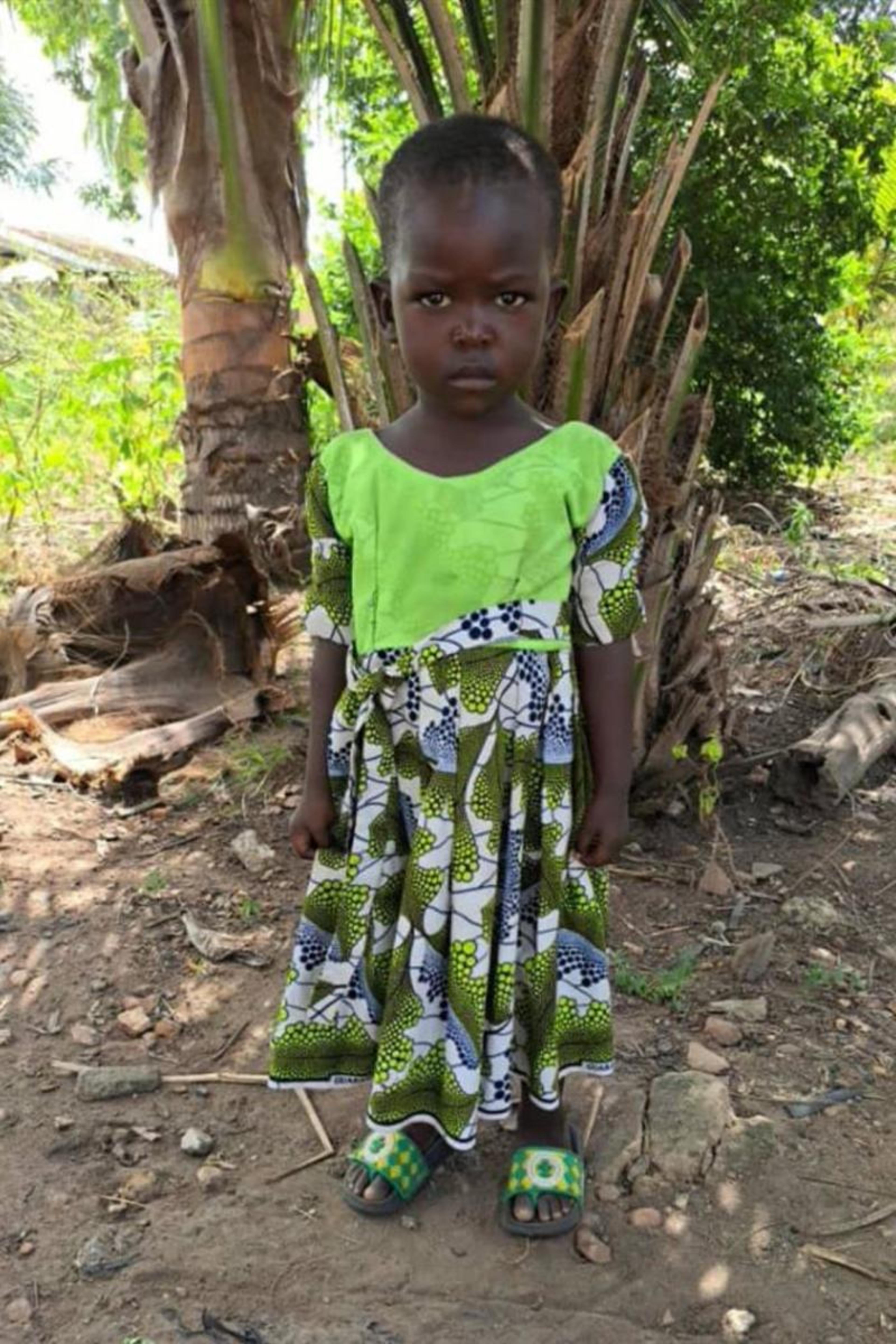An unsponsored girl named Therese from Togo who lives in an AIDS-affected area, is vulnerable to exploitation and has waited 282 days for a sponsor.