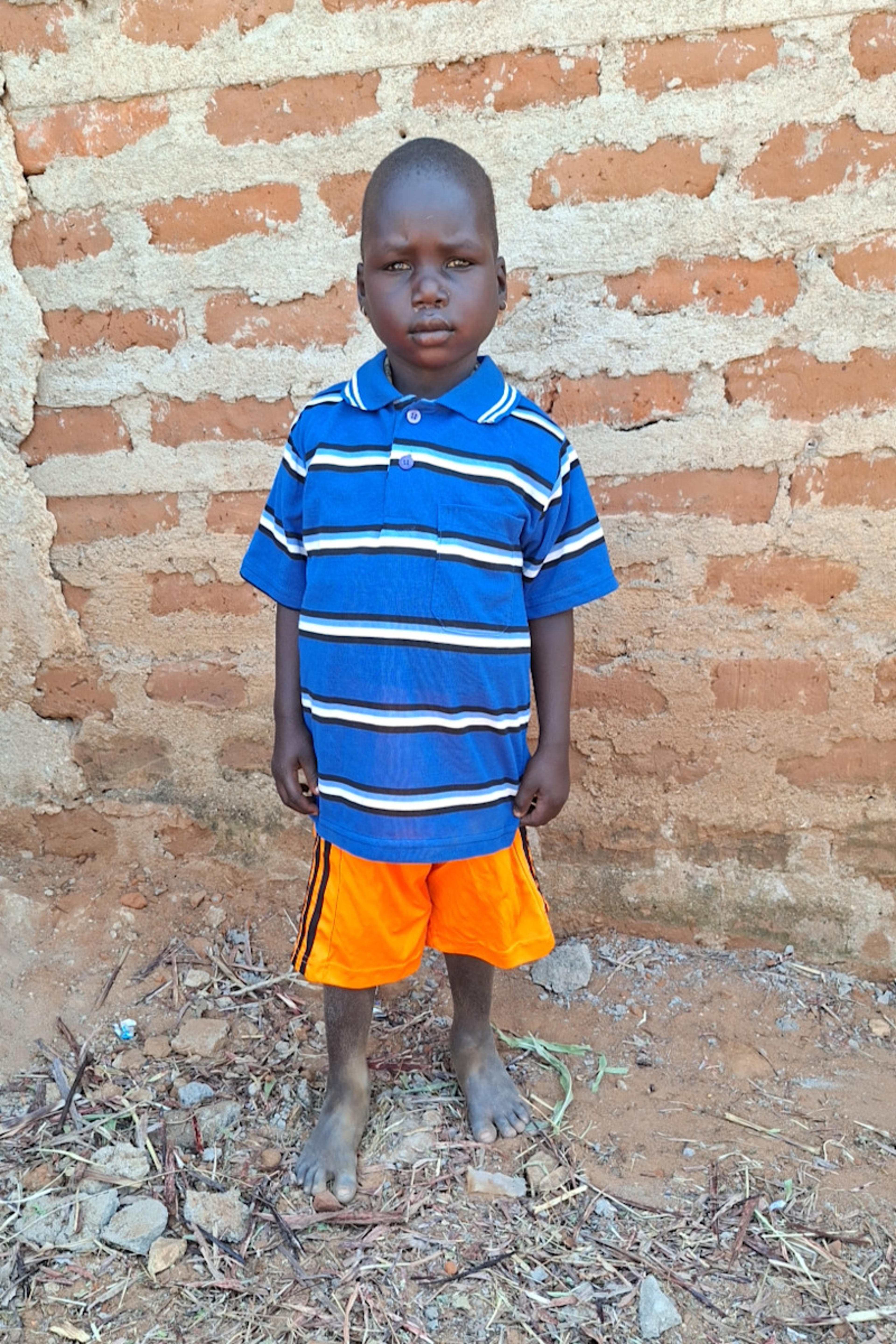 An unsponsored boy named Locheng from Uganda who lives in an AIDS-affected area, is vulnerable to exploitation and has waited 238 days for a sponsor.