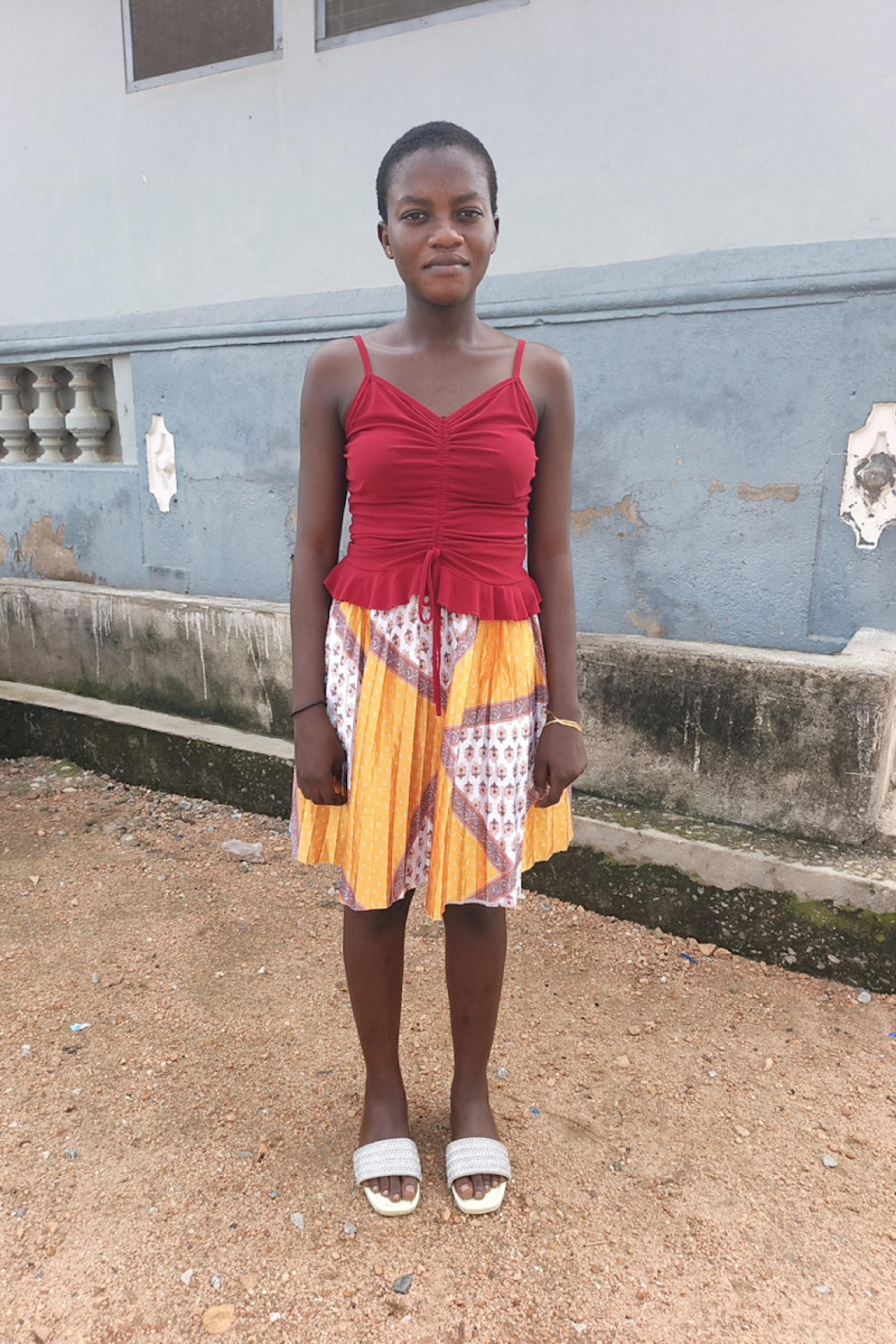 An unsponsored girl named Vanessa from Ghana who lives in an AIDS-affected area and has waited 486 days for a sponsor.