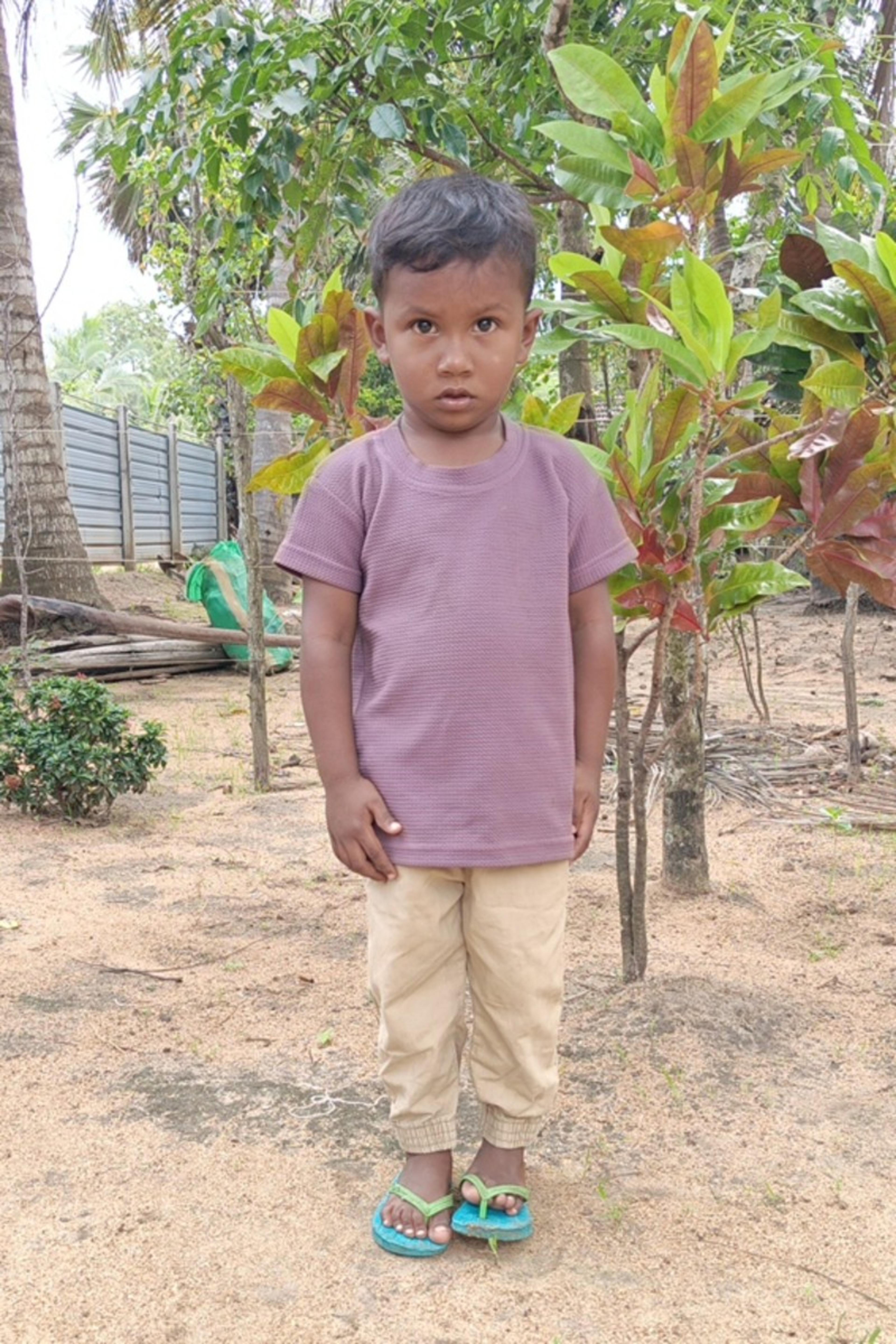 An unsponsored boy named Thevikshan from Sri Lanka who has waited 474 days for a sponsor.