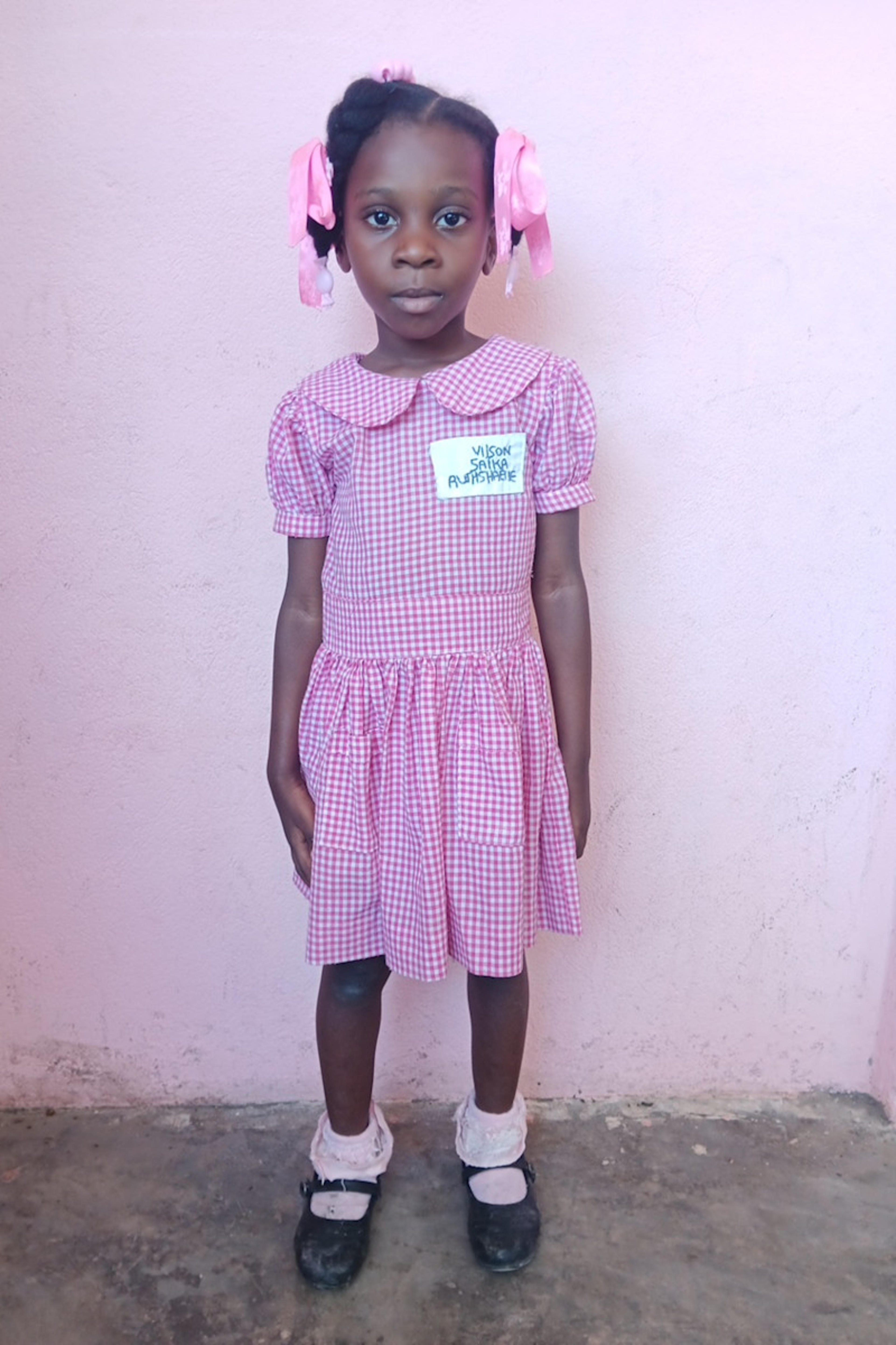 An unsponsored girl named Saika from Haiti who is vulnerable to exploitation and has waited 224 days for a sponsor.