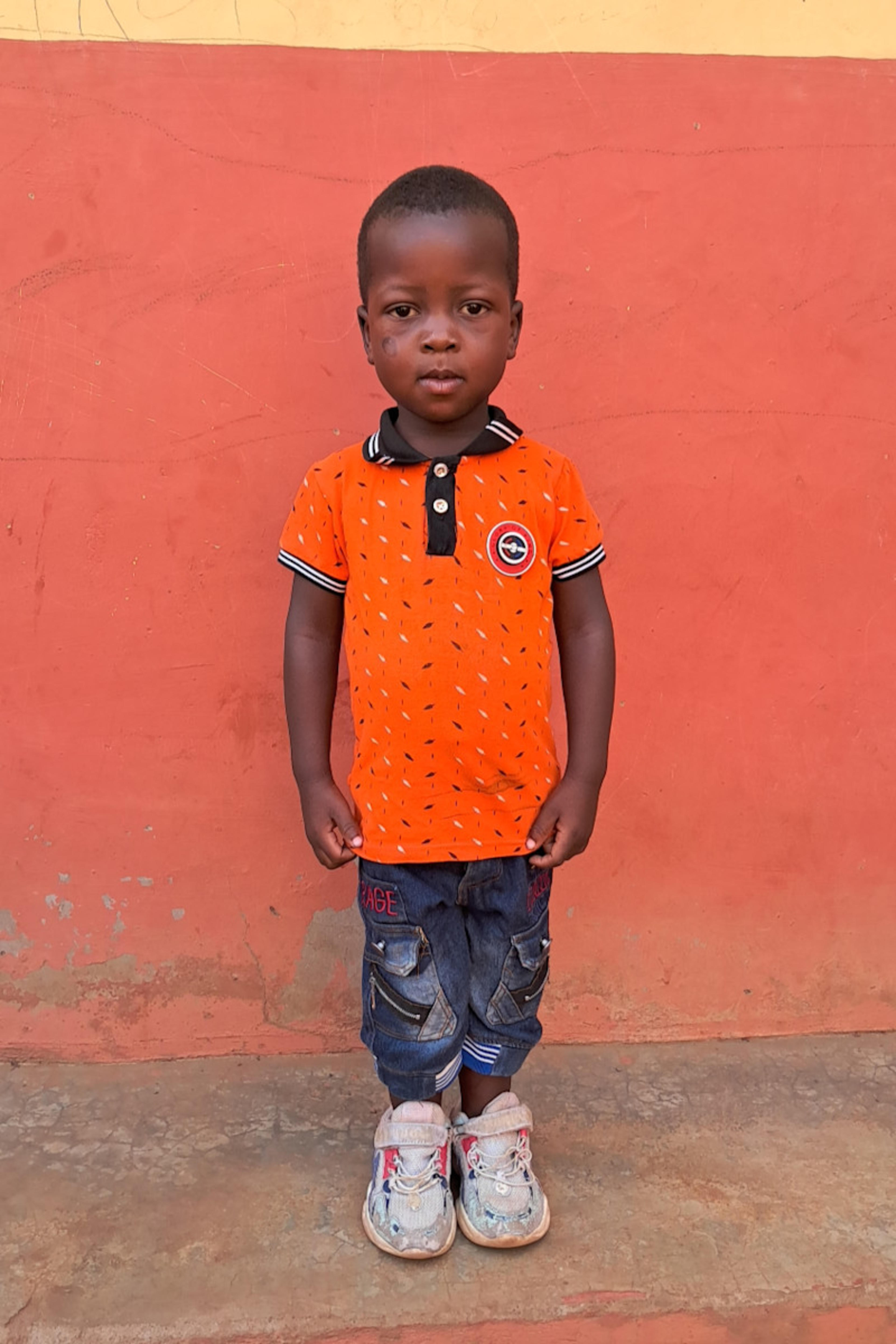 An unsponsored boy named Enock from Ghana who lives in an AIDS-affected area and has waited 182 days for a sponsor.