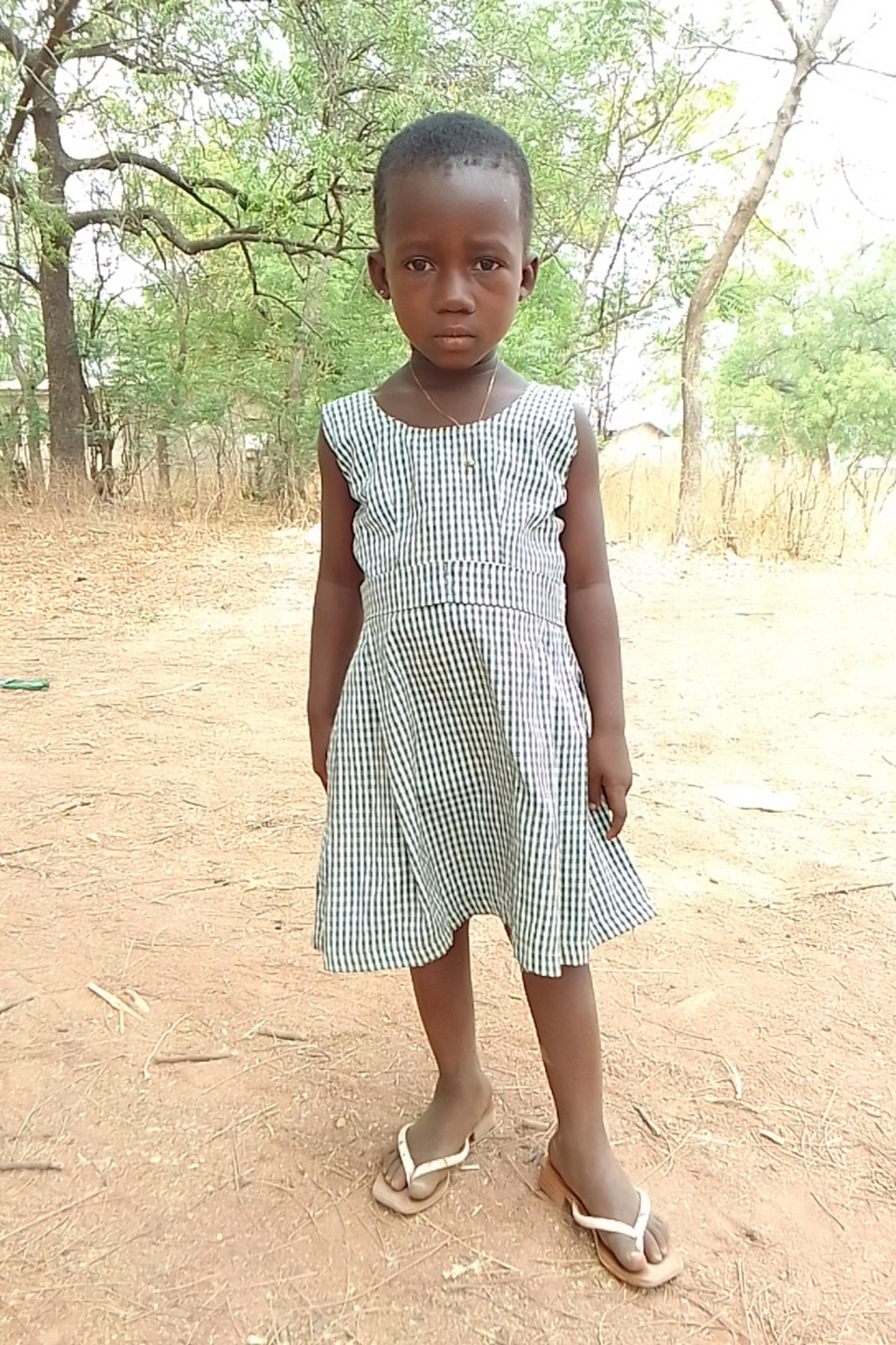 An unsponsored girl named Christiana from Ghana who lives in an AIDS-affected area and has waited 189 days for a sponsor.