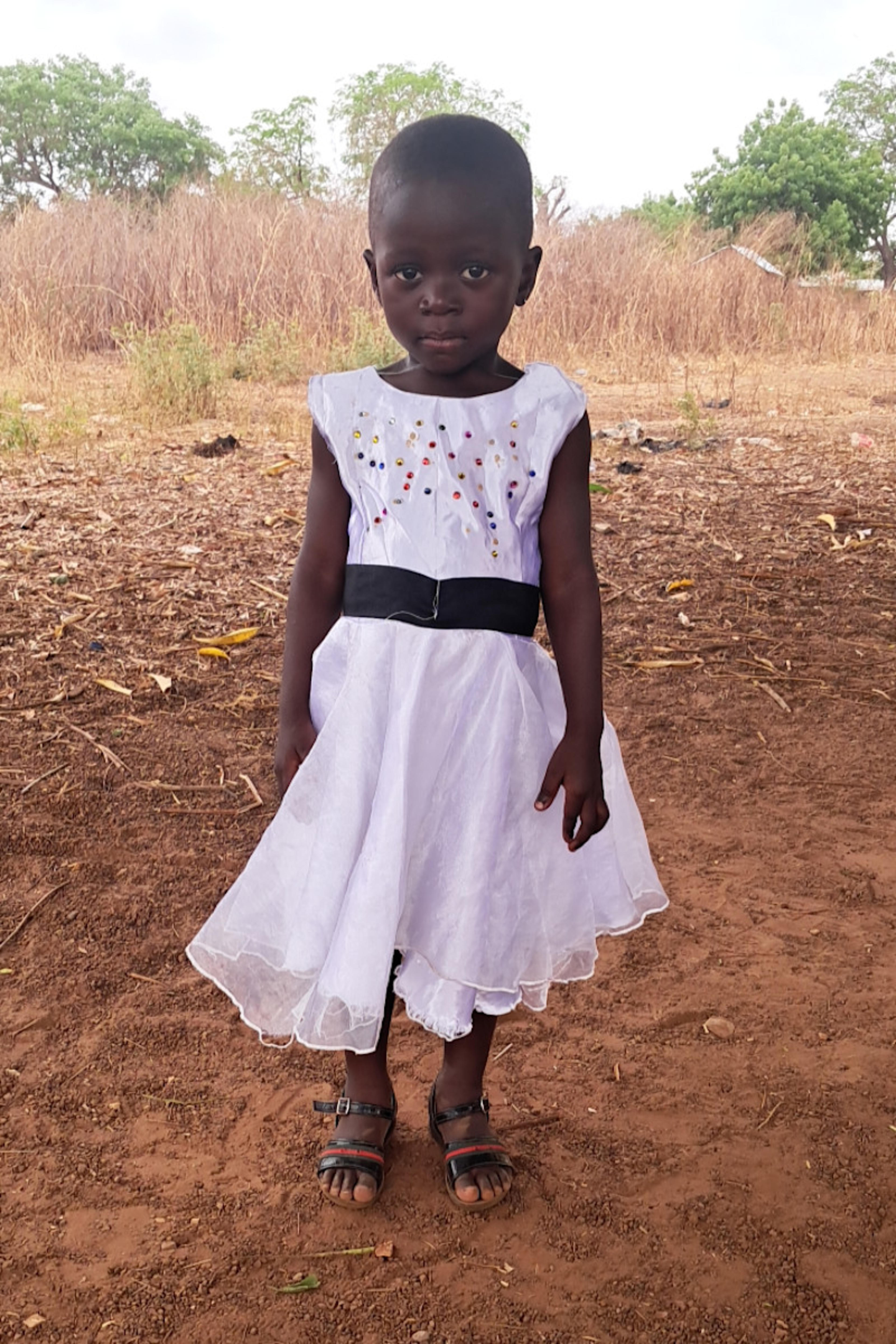 An unsponsored girl named Tiboryeba from Ghana who lives in an AIDS-affected area and has waited 182 days for a sponsor.