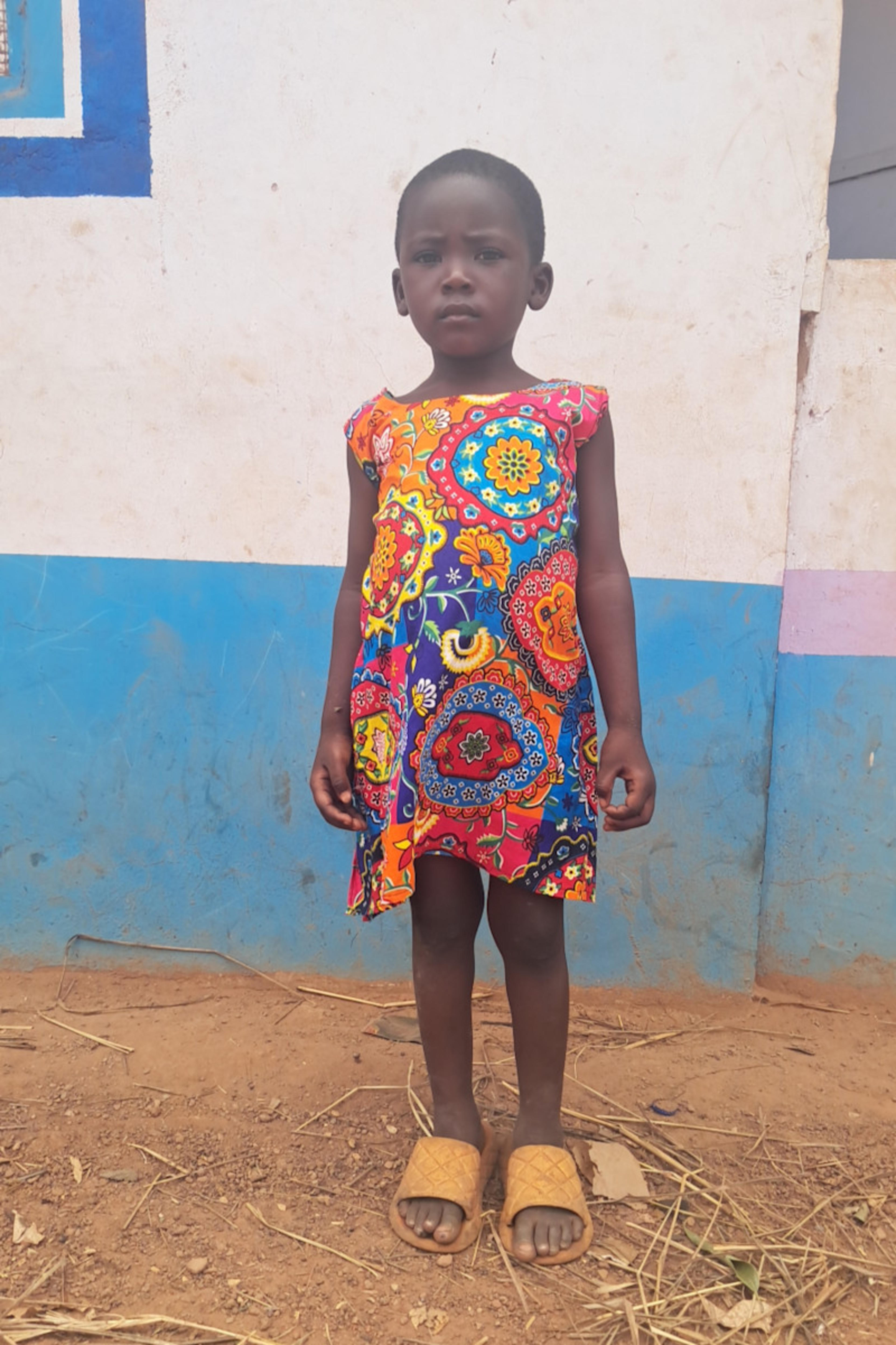 An unsponsored girl named Nmeegma from Ghana who lives in an AIDS-affected area and has waited 175 days for a sponsor.