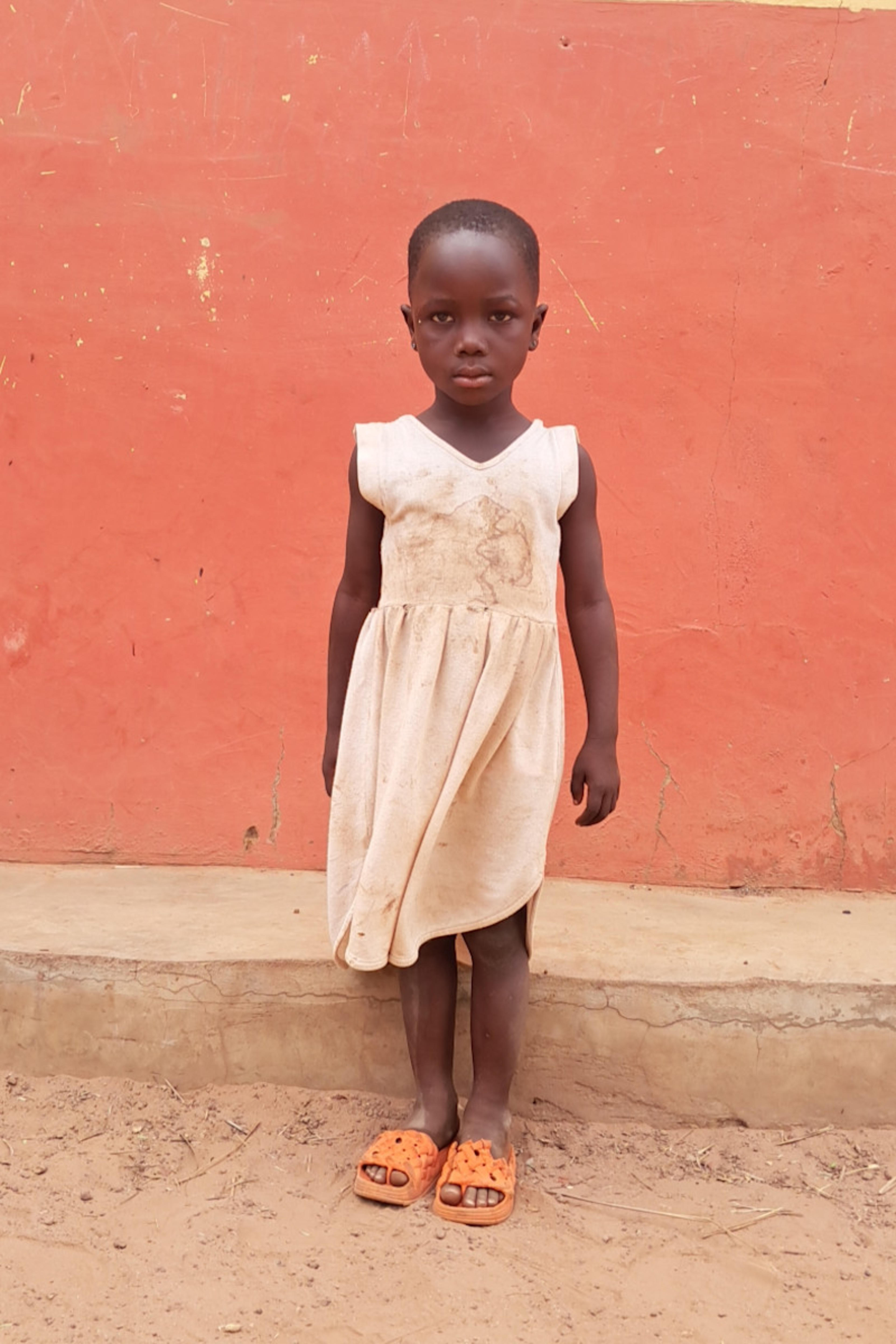 An unsponsored girl named Nbedobe from Ghana who lives in an AIDS-affected area and has waited 175 days for a sponsor.
