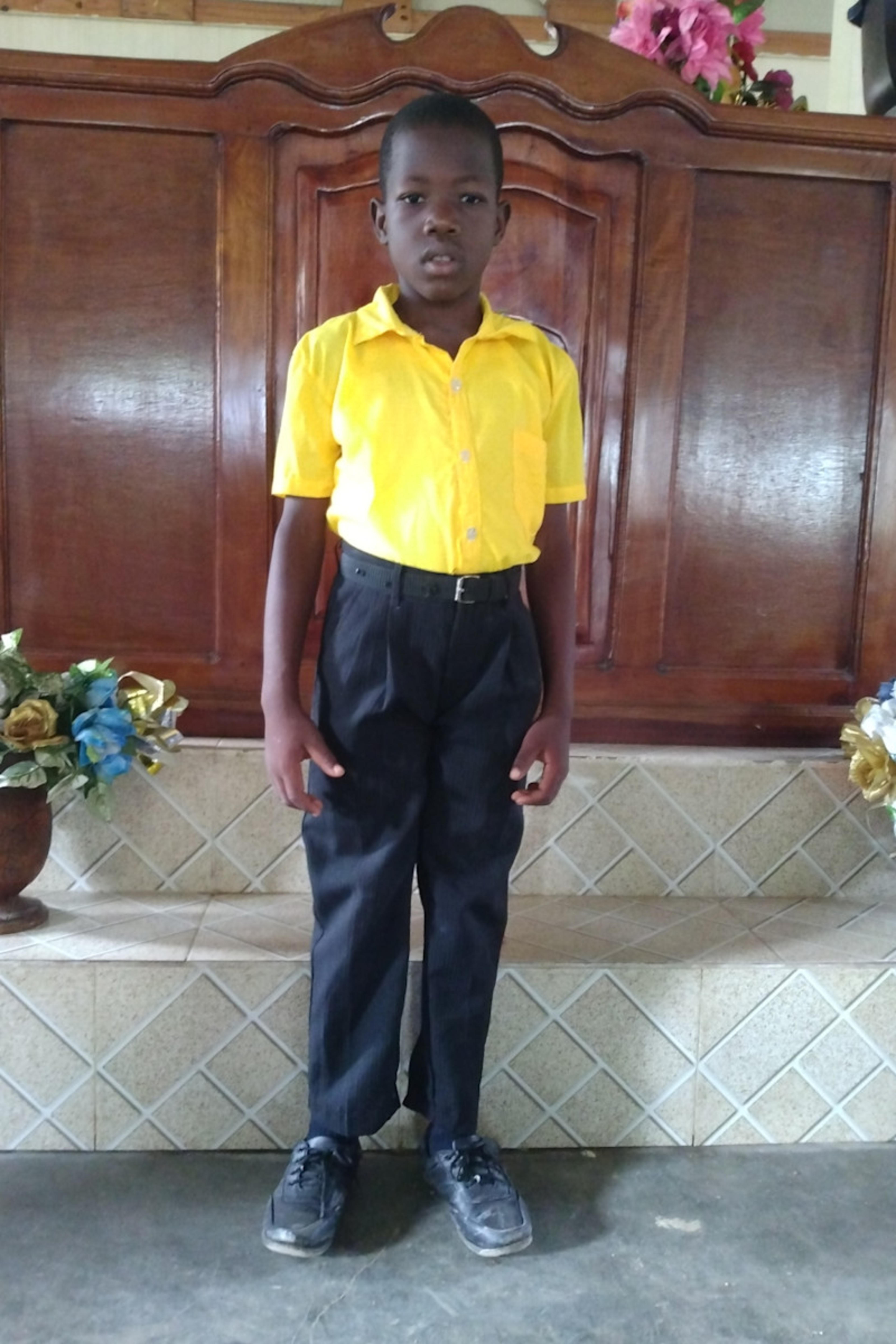 An unsponsored boy named Jean Woodson from Haiti who is vulnerable to exploitation and has waited 165 days for a sponsor.