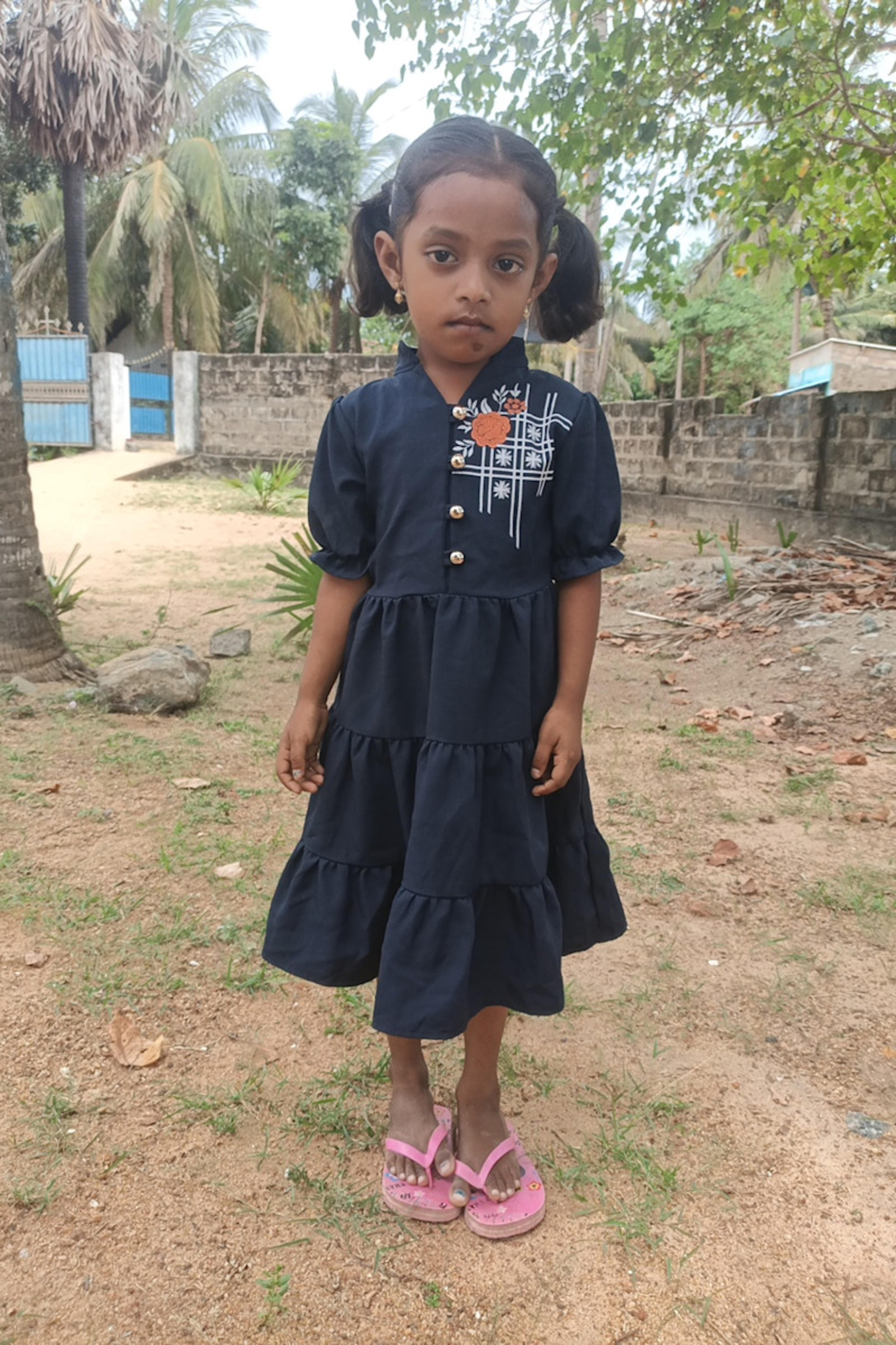 An unsponsored girl named Mayusti from Sri Lanka who has waited 146 days for a sponsor.