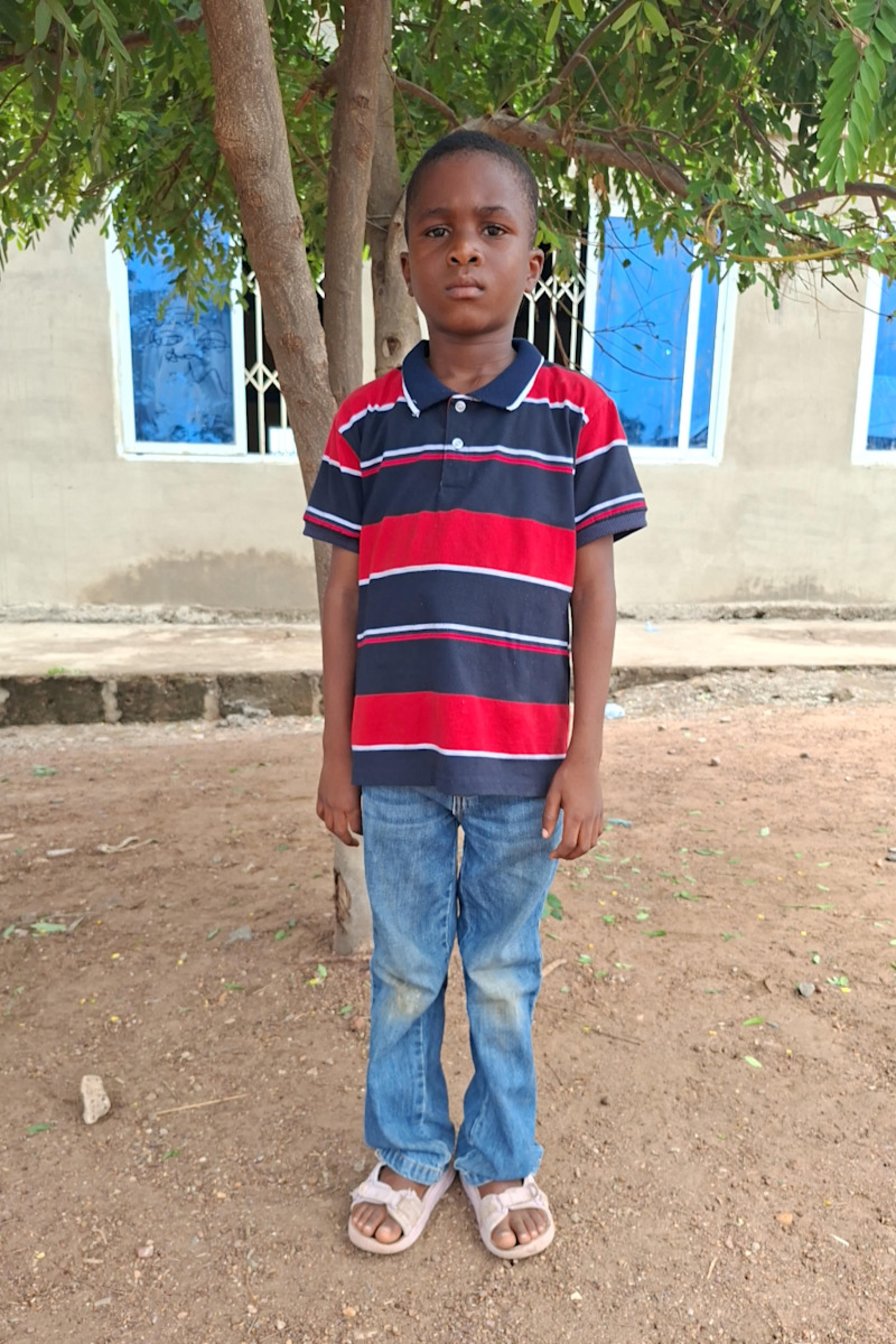 An unsponsored boy named Mario from Ghana who lives in an AIDS-affected area and has waited 140 days for a sponsor.