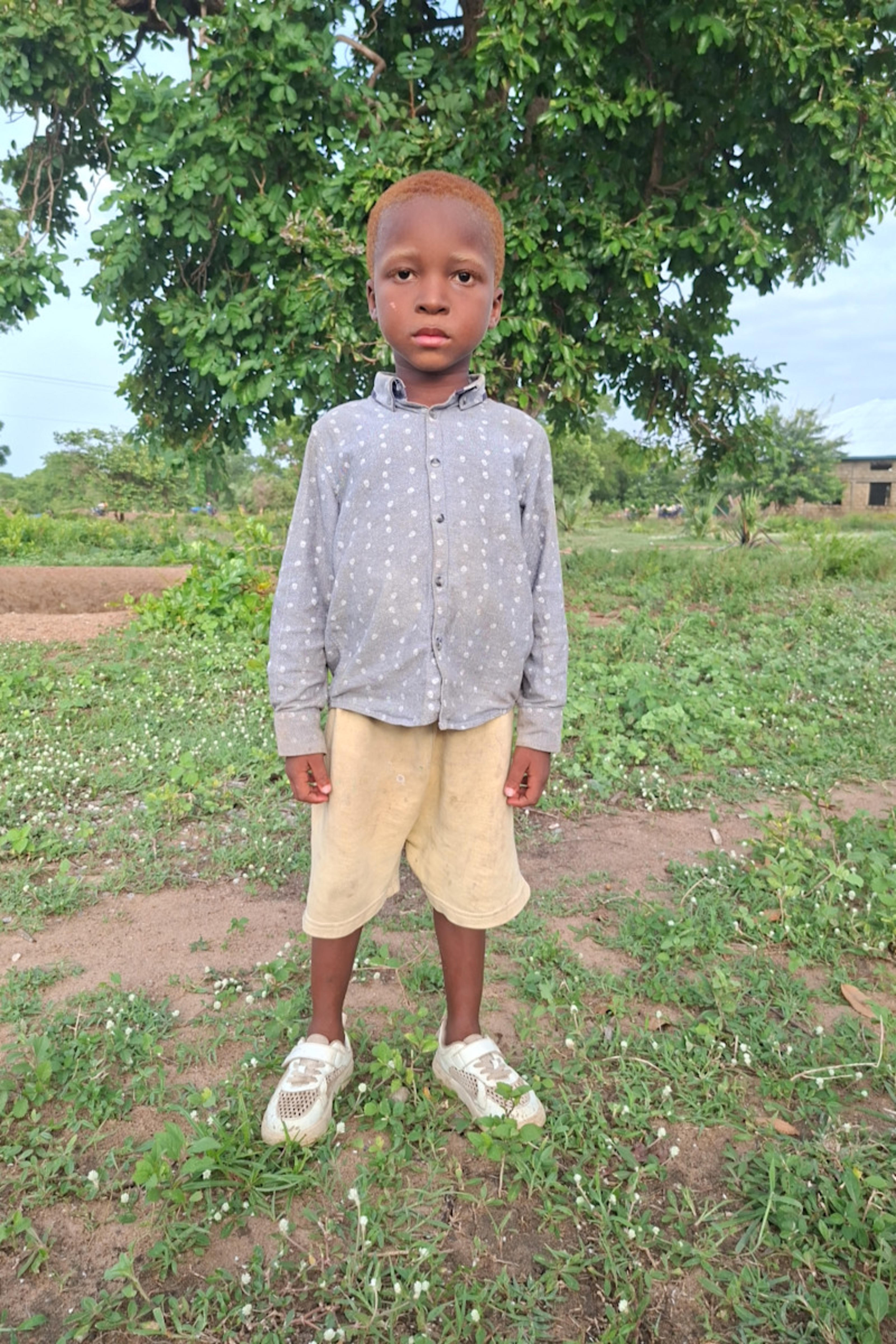 An unsponsored boy named Julius from Ghana who lives in an AIDS-affected area and has waited 146 days for a sponsor.