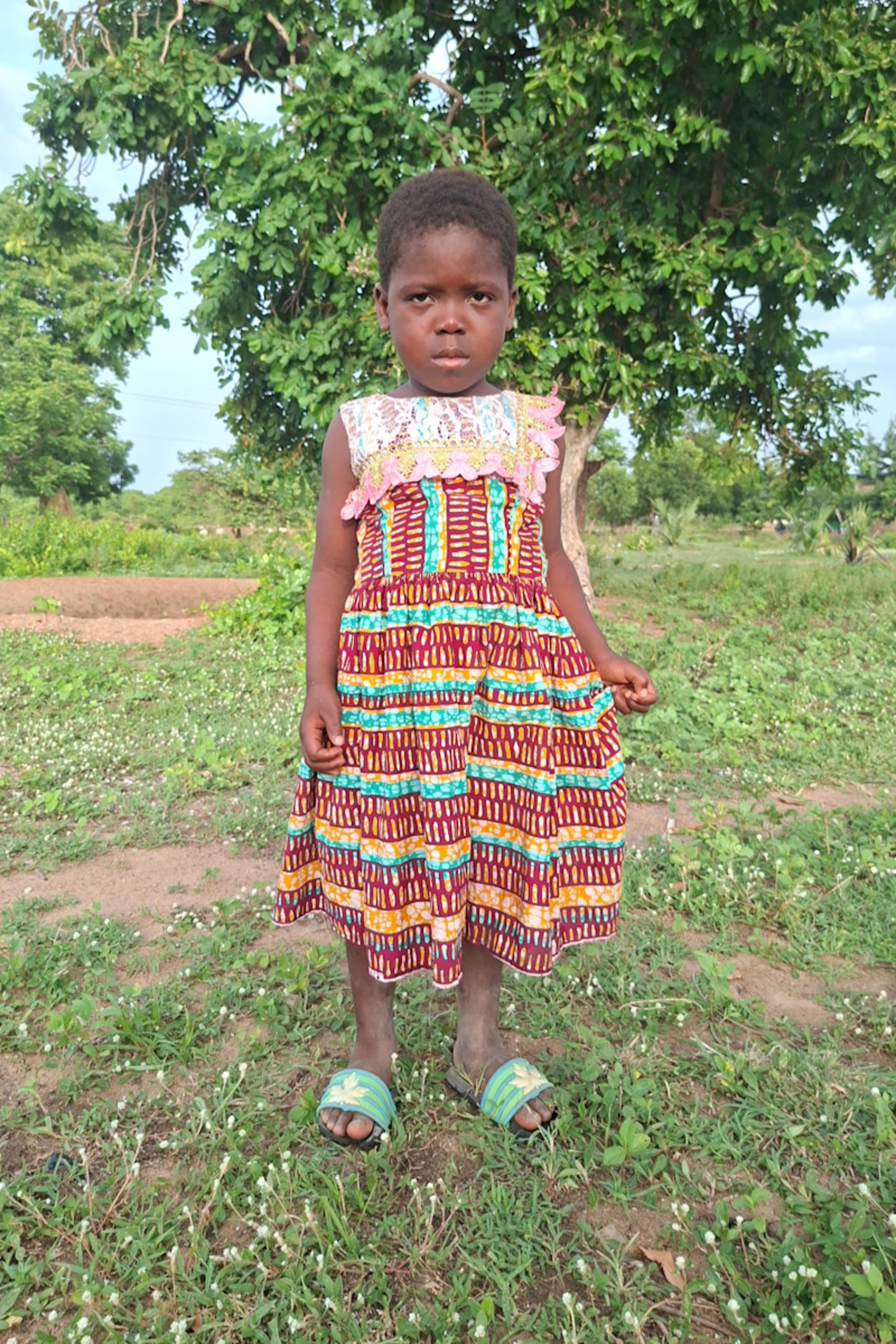 An unsponsored girl named Georgiina from Ghana who lives in an AIDS-affected area and has waited 146 days for a sponsor.