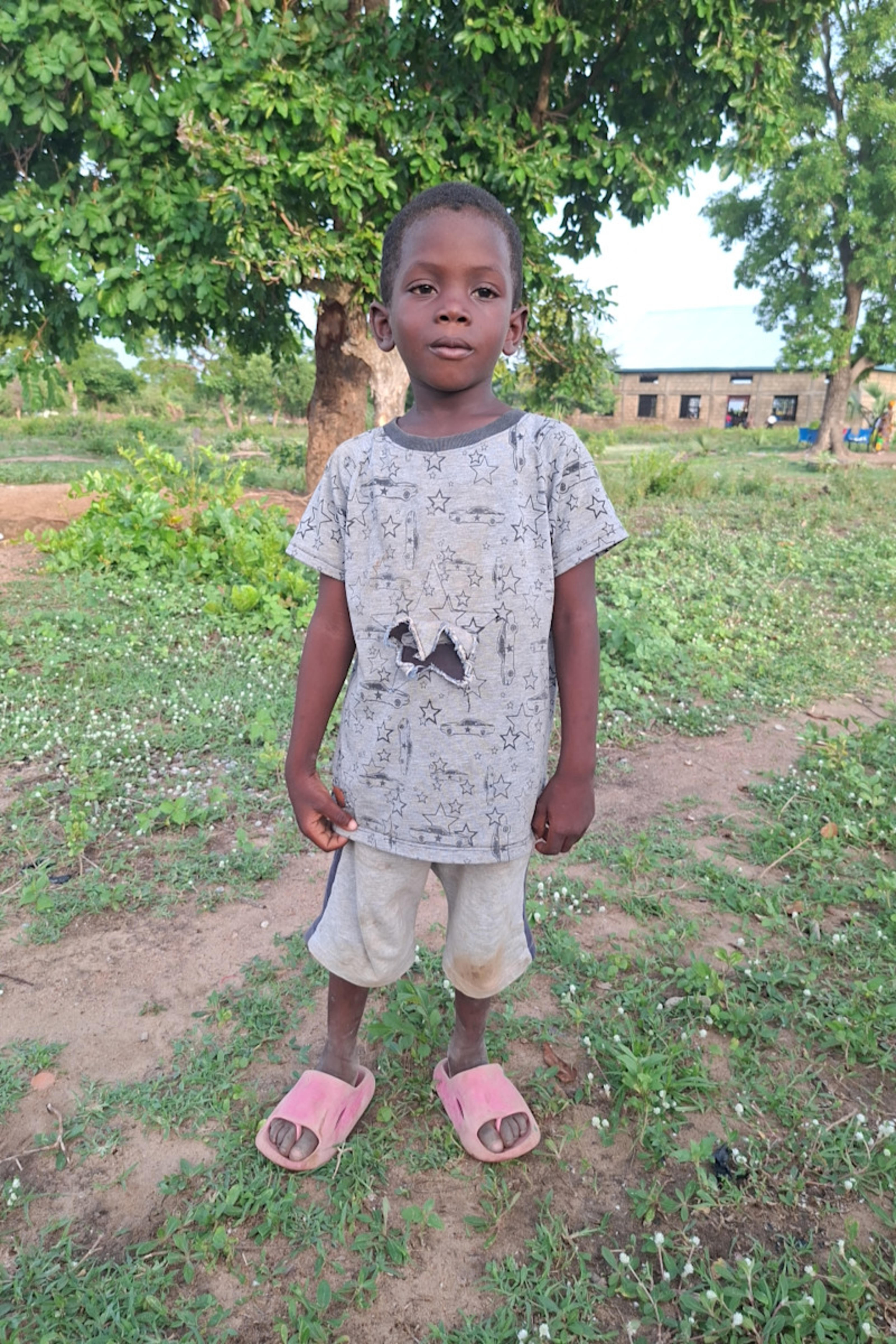 An unsponsored boy named Marcelinu from Ghana who lives in an AIDS-affected area and has waited 146 days for a sponsor.