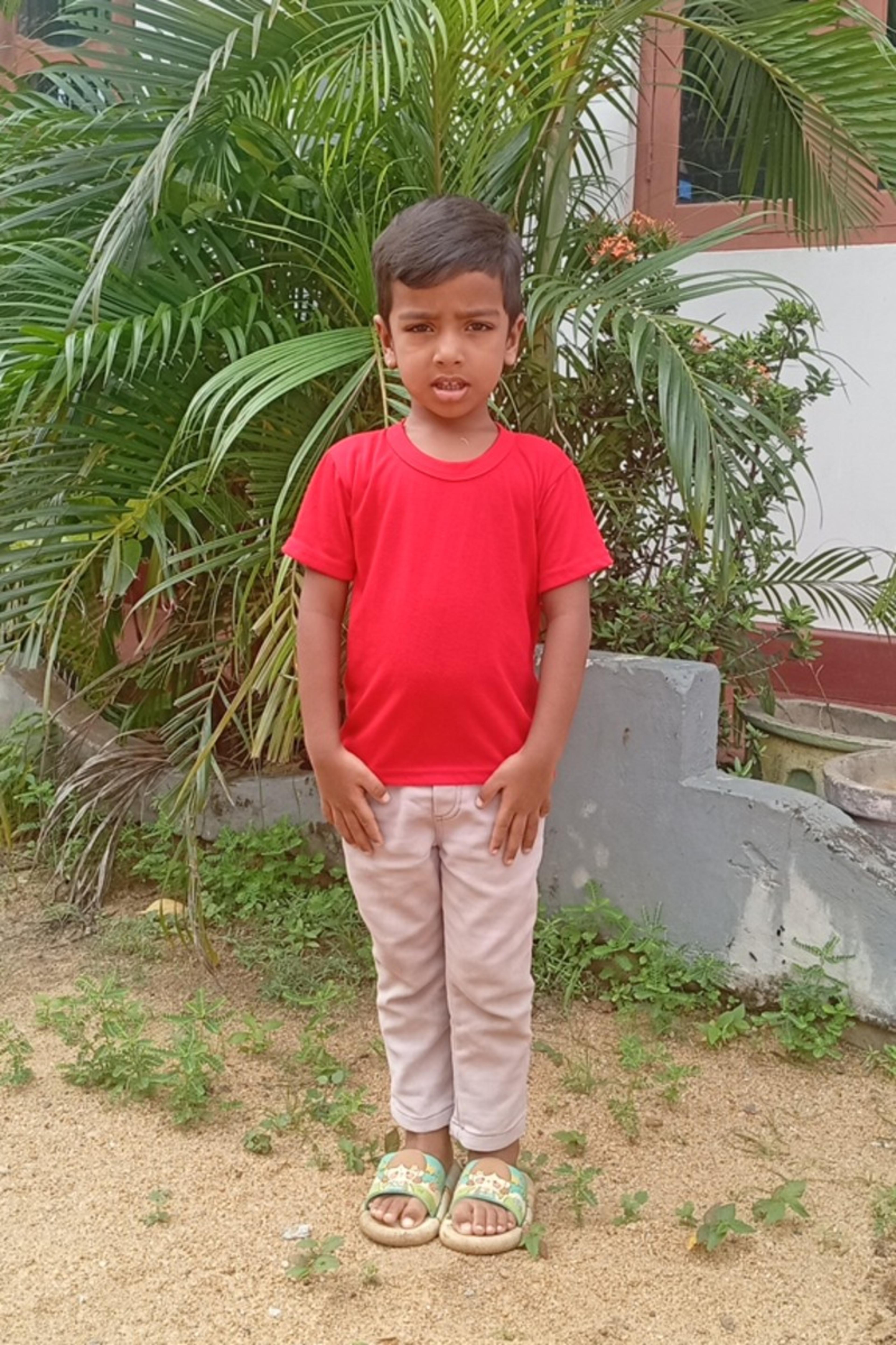 An unsponsored boy named Shanrino from Sri Lanka who has waited 409 days for a sponsor.