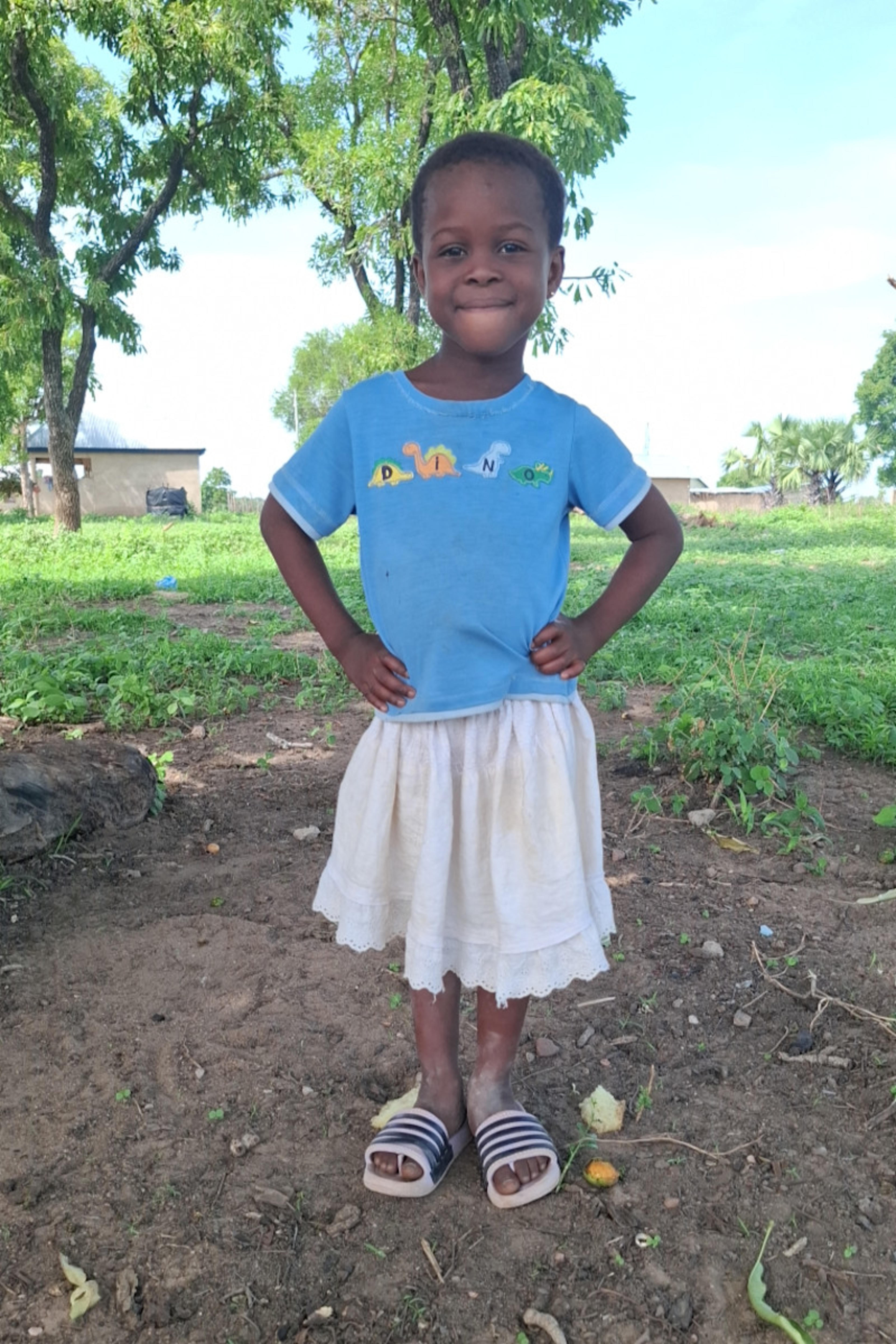 An unsponsored girl named Saviour from Ghana who lives in an AIDS-affected area and has waited 141 days for a sponsor.