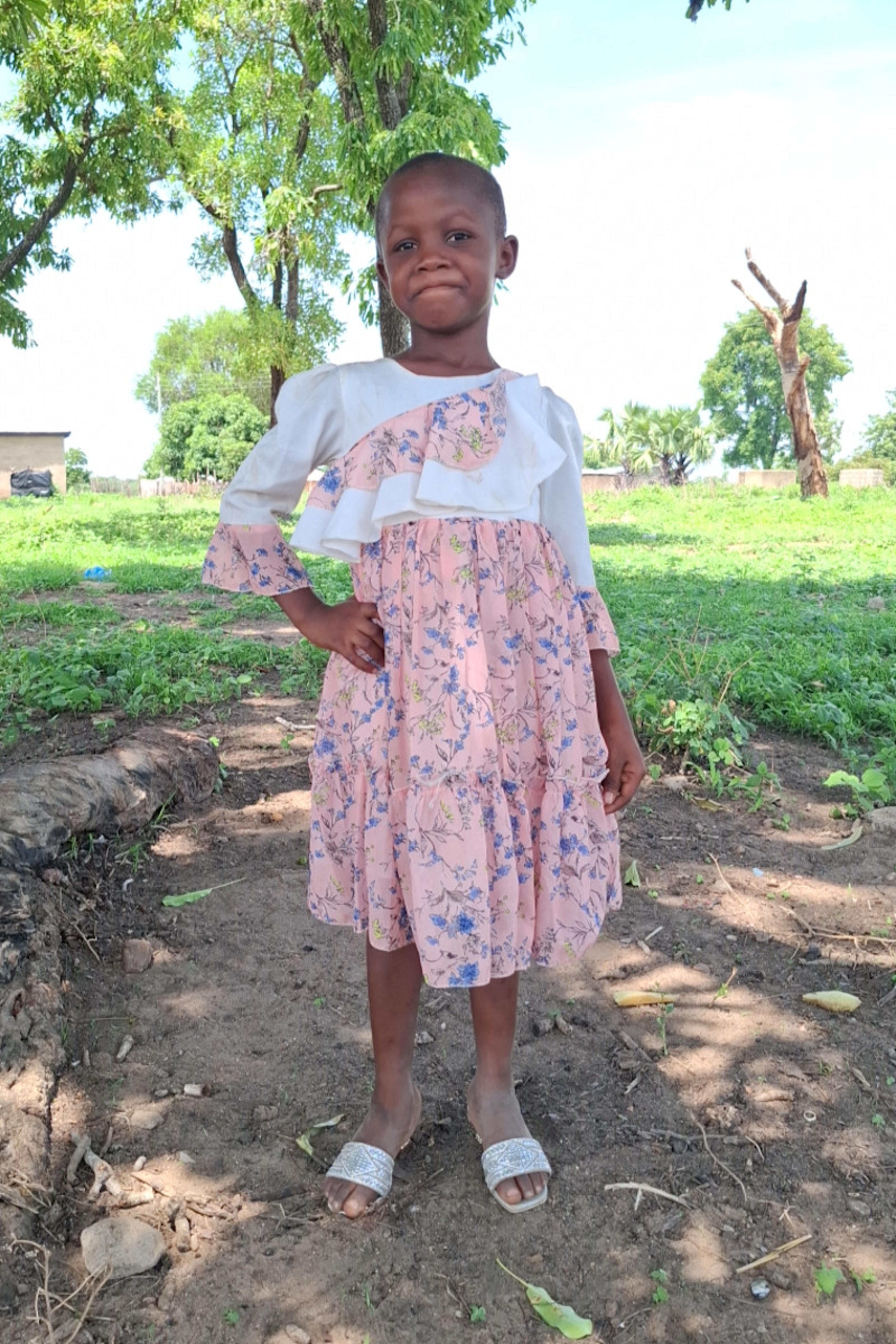 An unsponsored girl named Gloria from Ghana who lives in an AIDS-affected area and has waited 141 days for a sponsor.