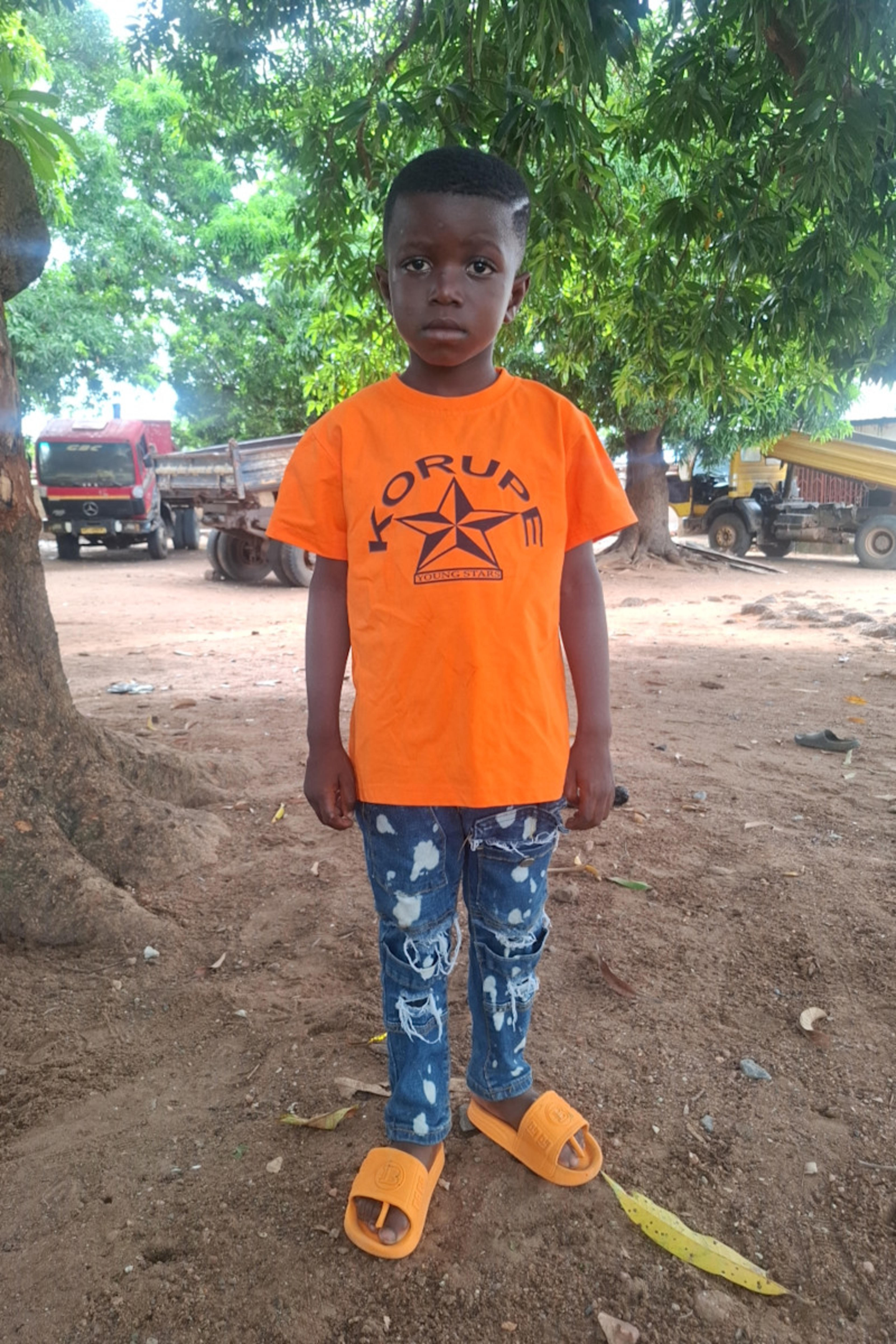An unsponsored boy named Hafiz from Ghana who lives in an AIDS-affected area and has waited 140 days for a sponsor.