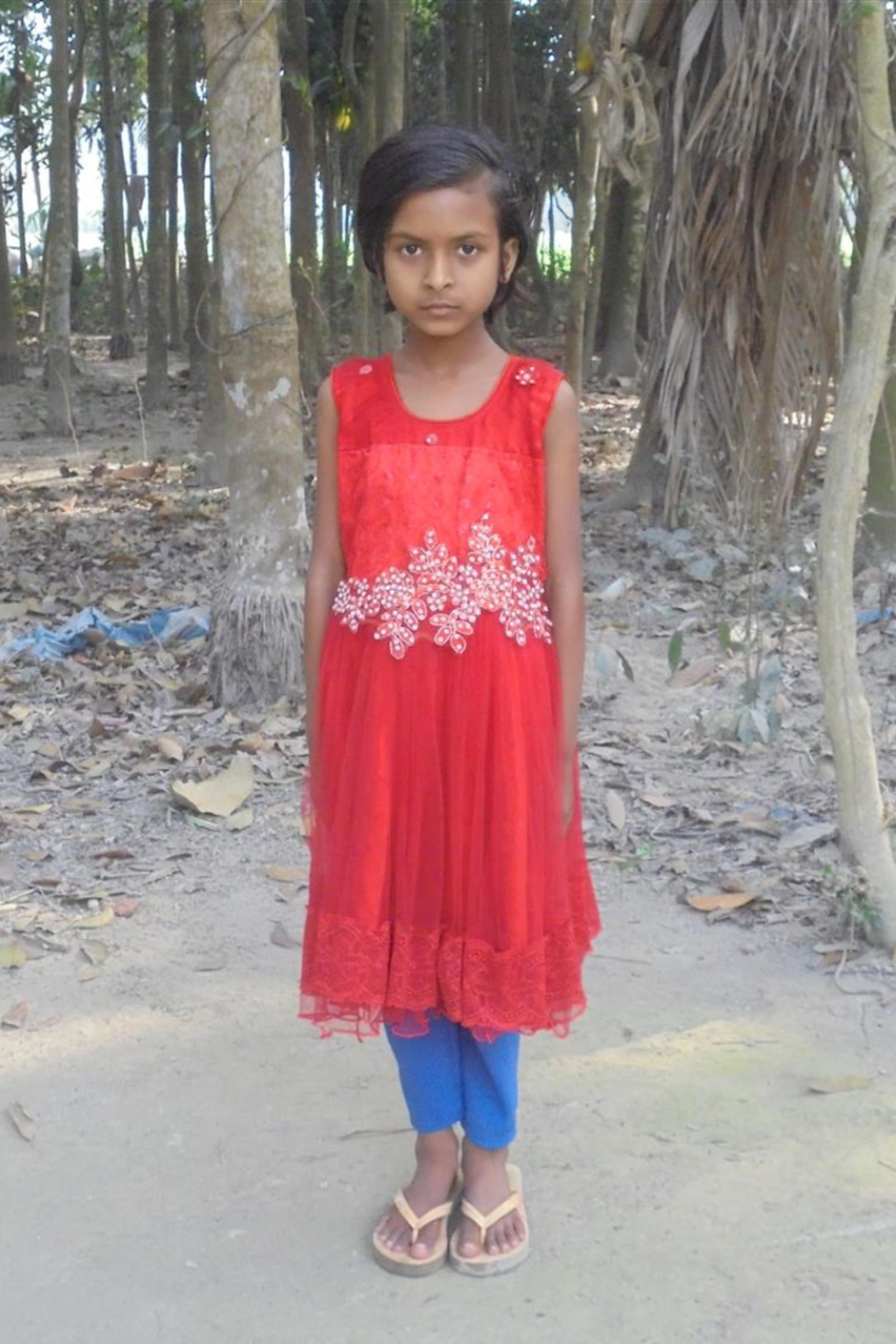 An unsponsored girl named Sristy from Bangladesh who is vulnerable to exploitation and has waited 579 days for a sponsor.