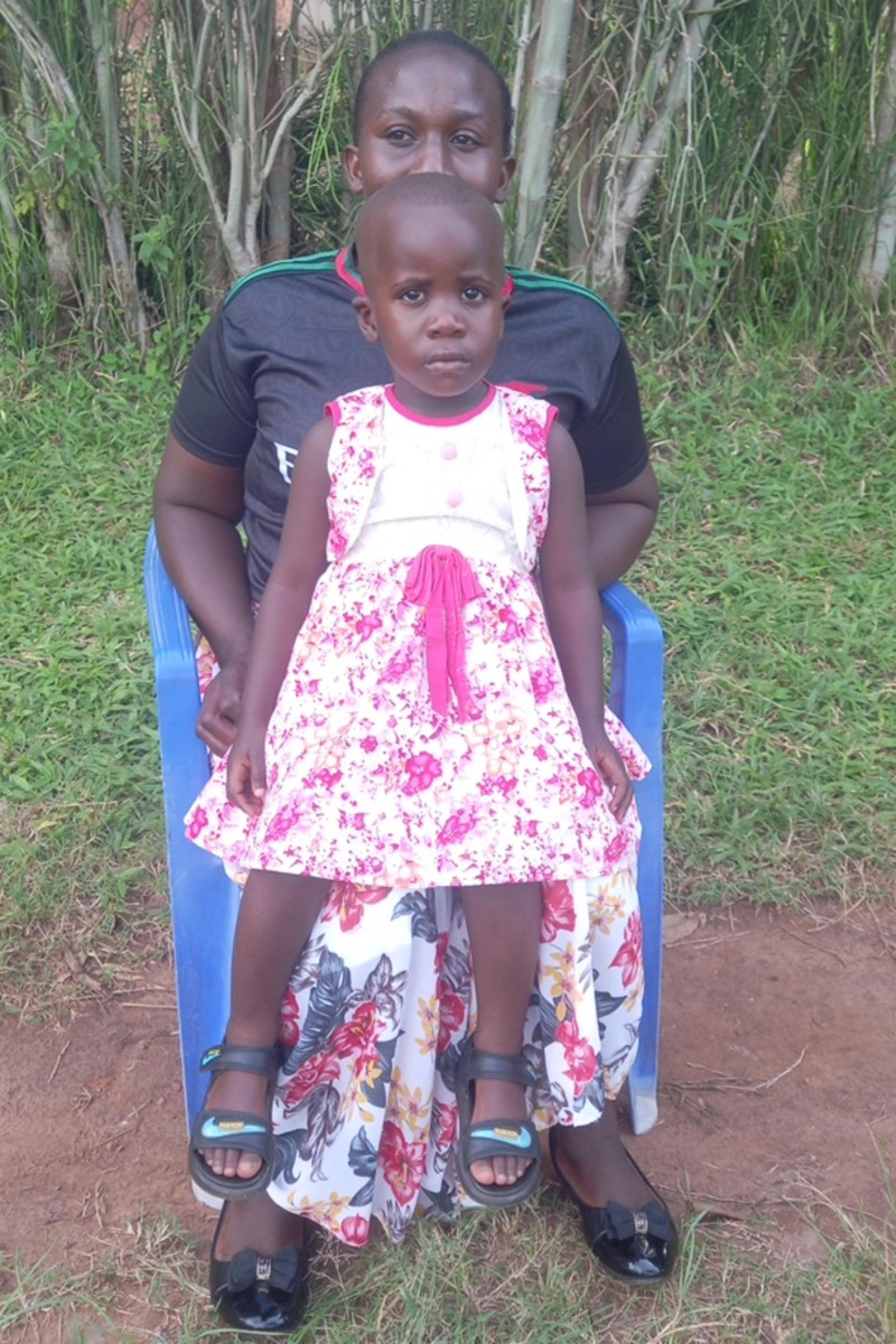 An unsponsored girl named Asinate. from Uganda who lives in an AIDS-affected area, is vulnerable to exploitation and has waited 674 days for a sponsor.