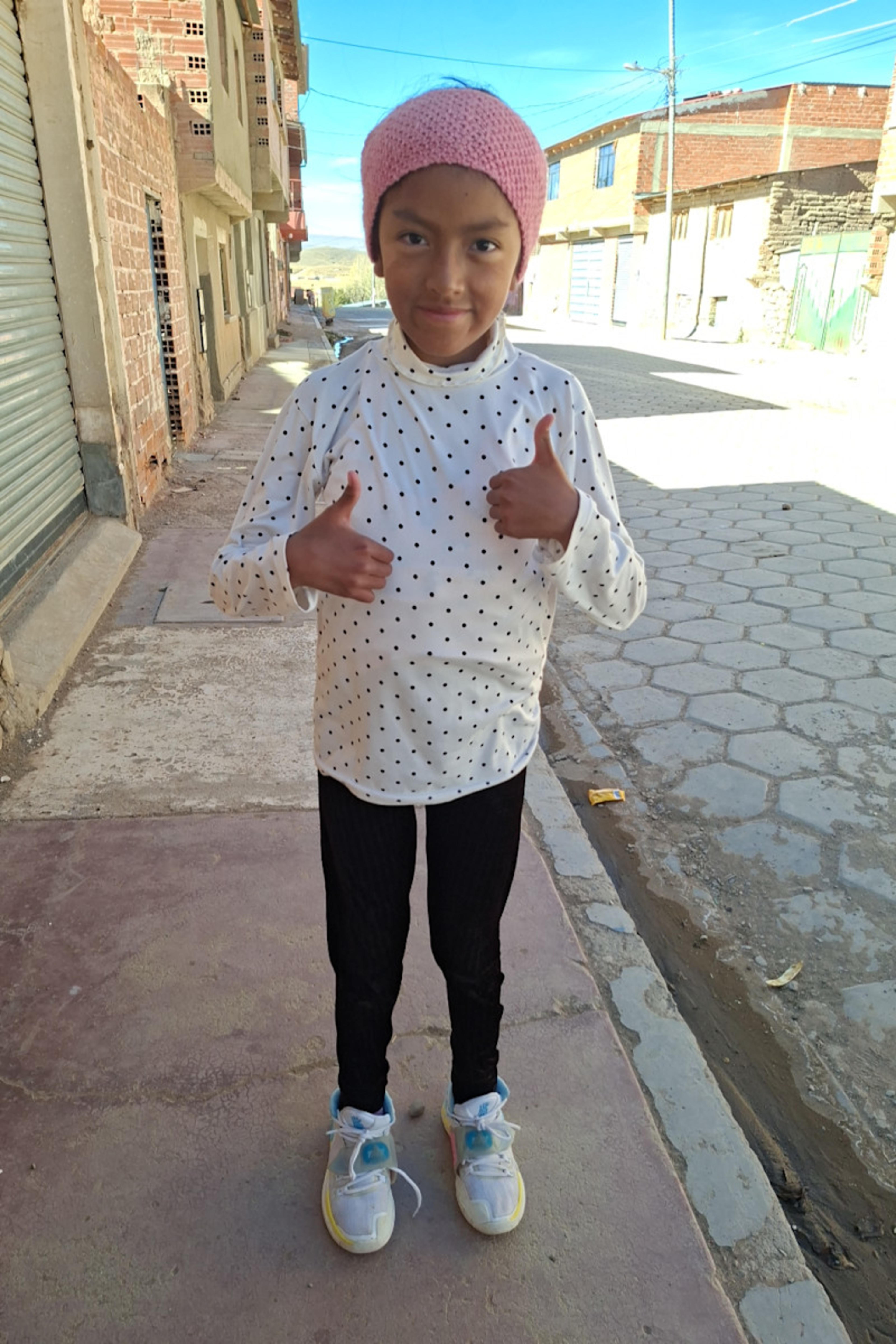 An unsponsored girl named Yaiza from Bolivia who has waited 532 days for a sponsor.