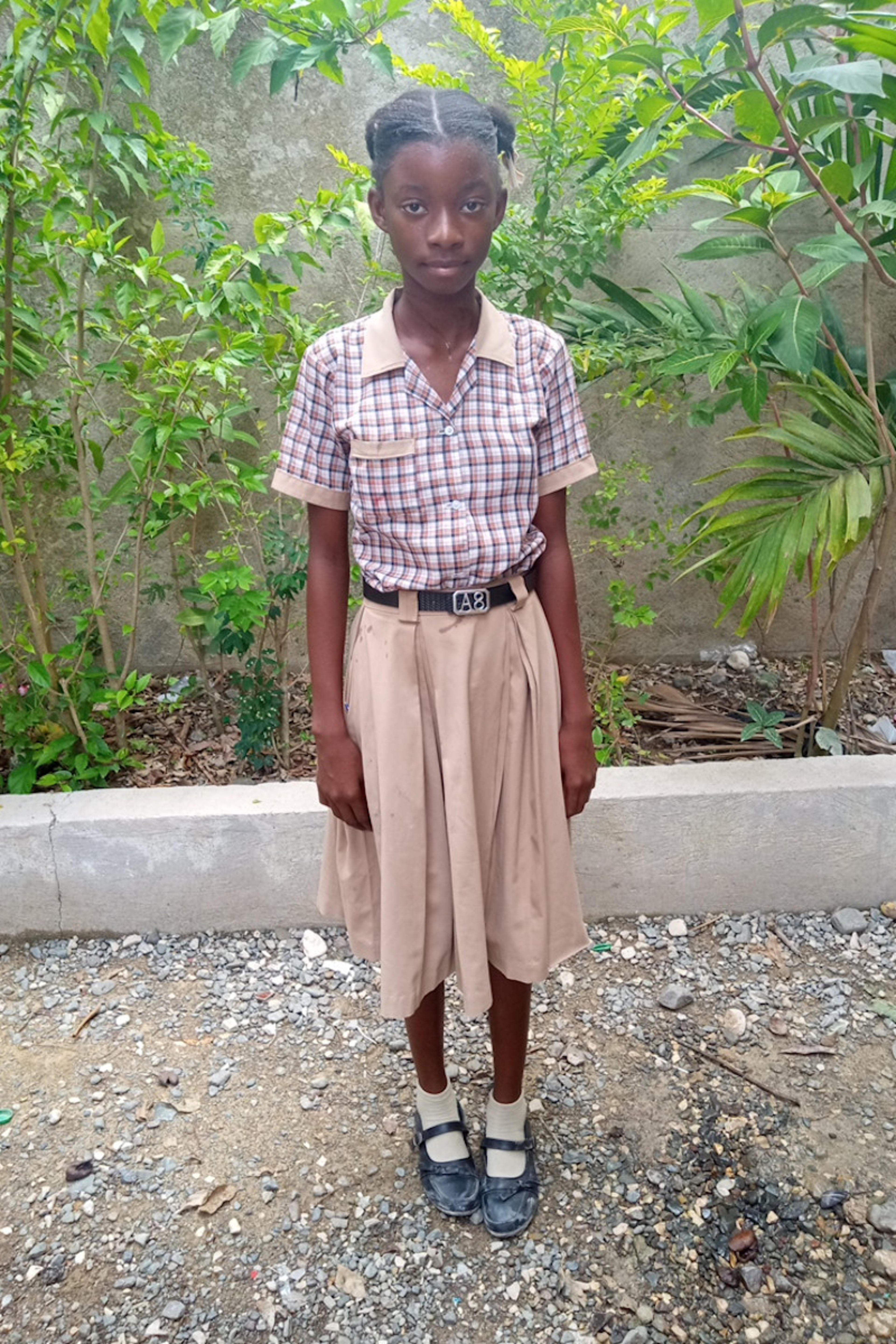 An unsponsored girl named Michaella from Haiti who is vulnerable to exploitation and has waited 24 days for a sponsor.