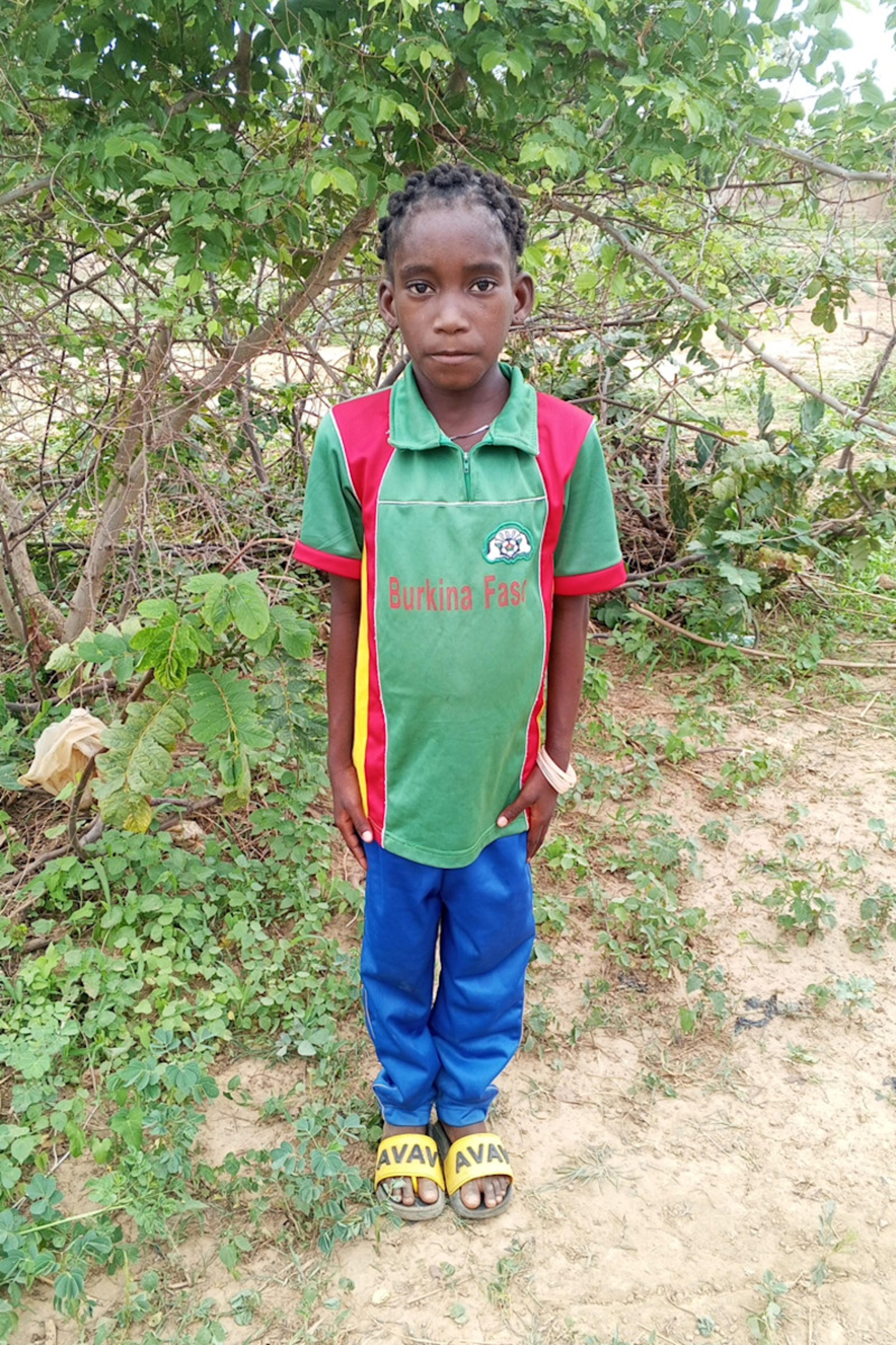 An unsponsored girl named Justine from Burkina Faso who lives in an AIDS-affected area, is vulnerable to exploitation and has waited 625 days for a sponsor.