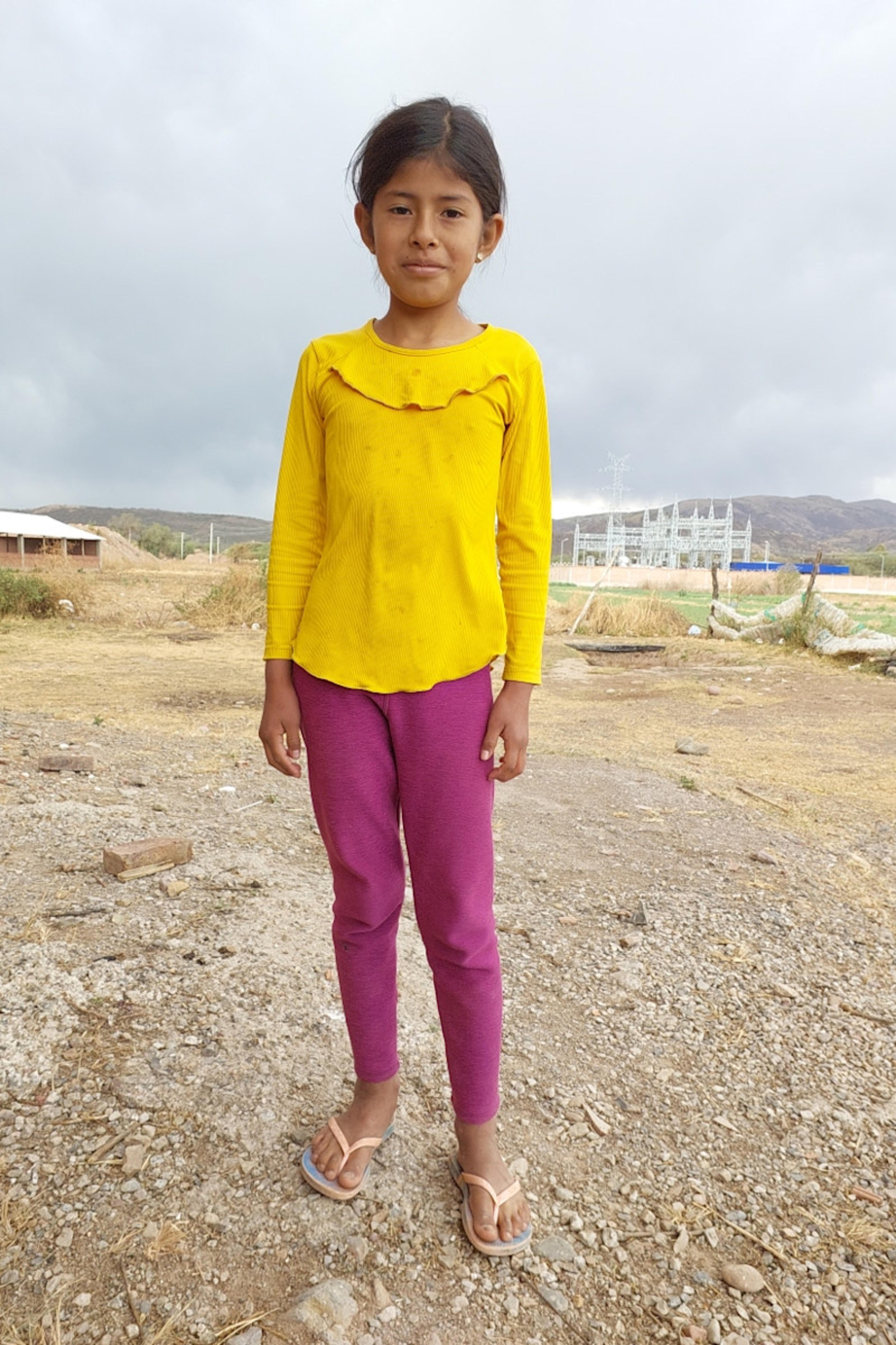 An unsponsored girl named Najhely from Bolivia who has waited 760 days for a sponsor.