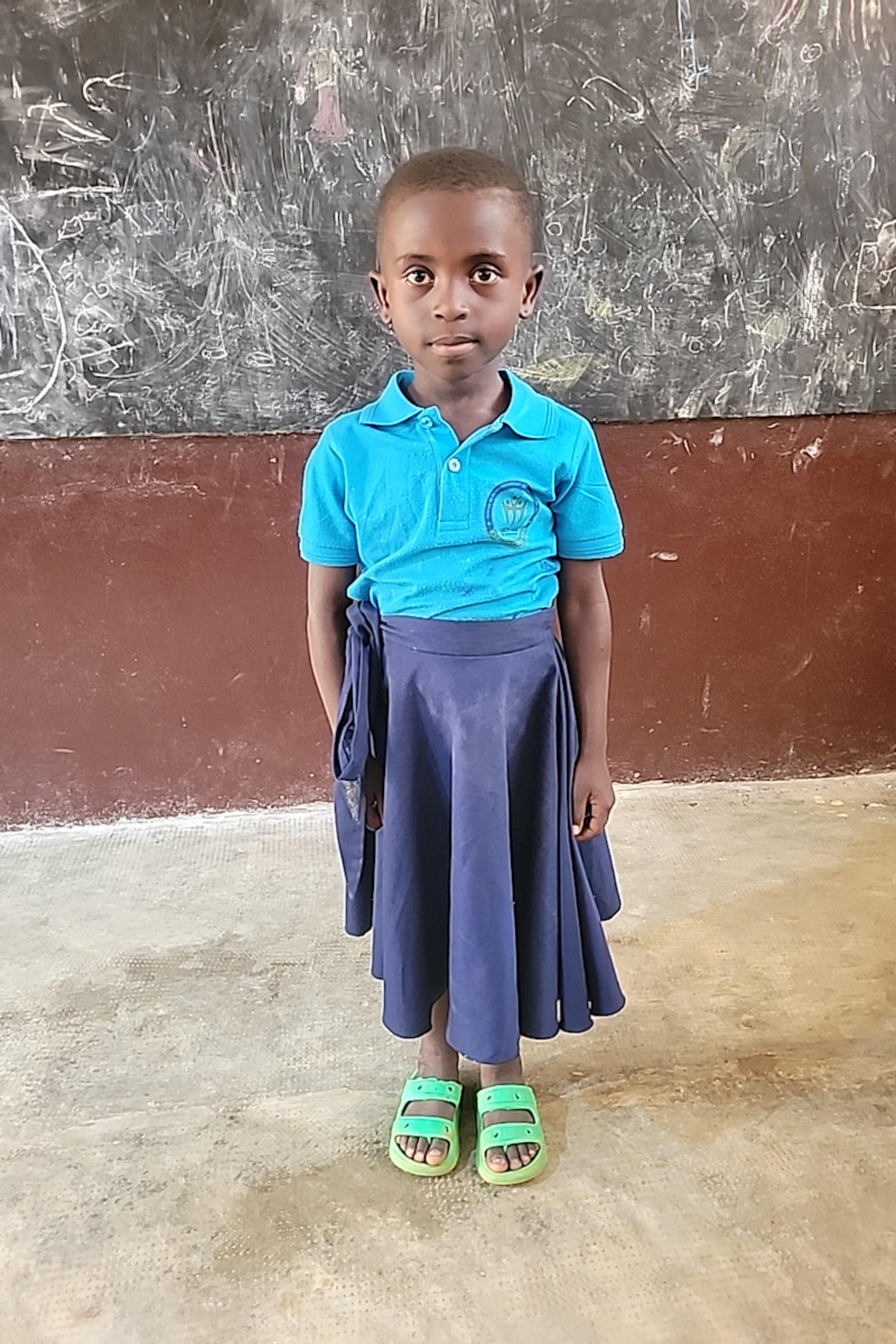 An unsponsored girl named Esseboe from Togo who lives in an AIDS-affected area, is vulnerable to exploitation and has waited 617 days for a sponsor.