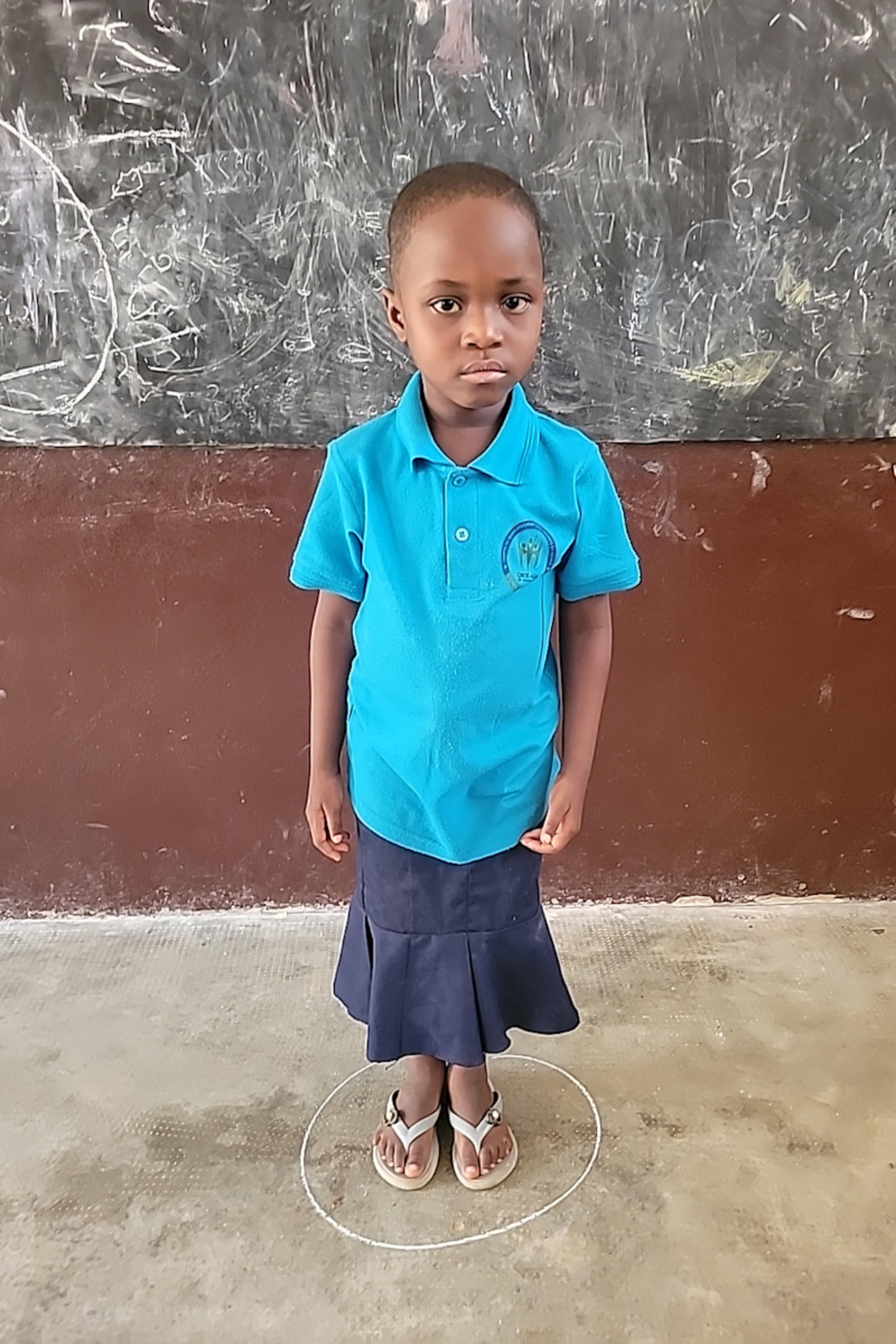 An unsponsored girl named Majoie from Togo who lives in an AIDS-affected area, is vulnerable to exploitation and has waited 306 days for a sponsor.
