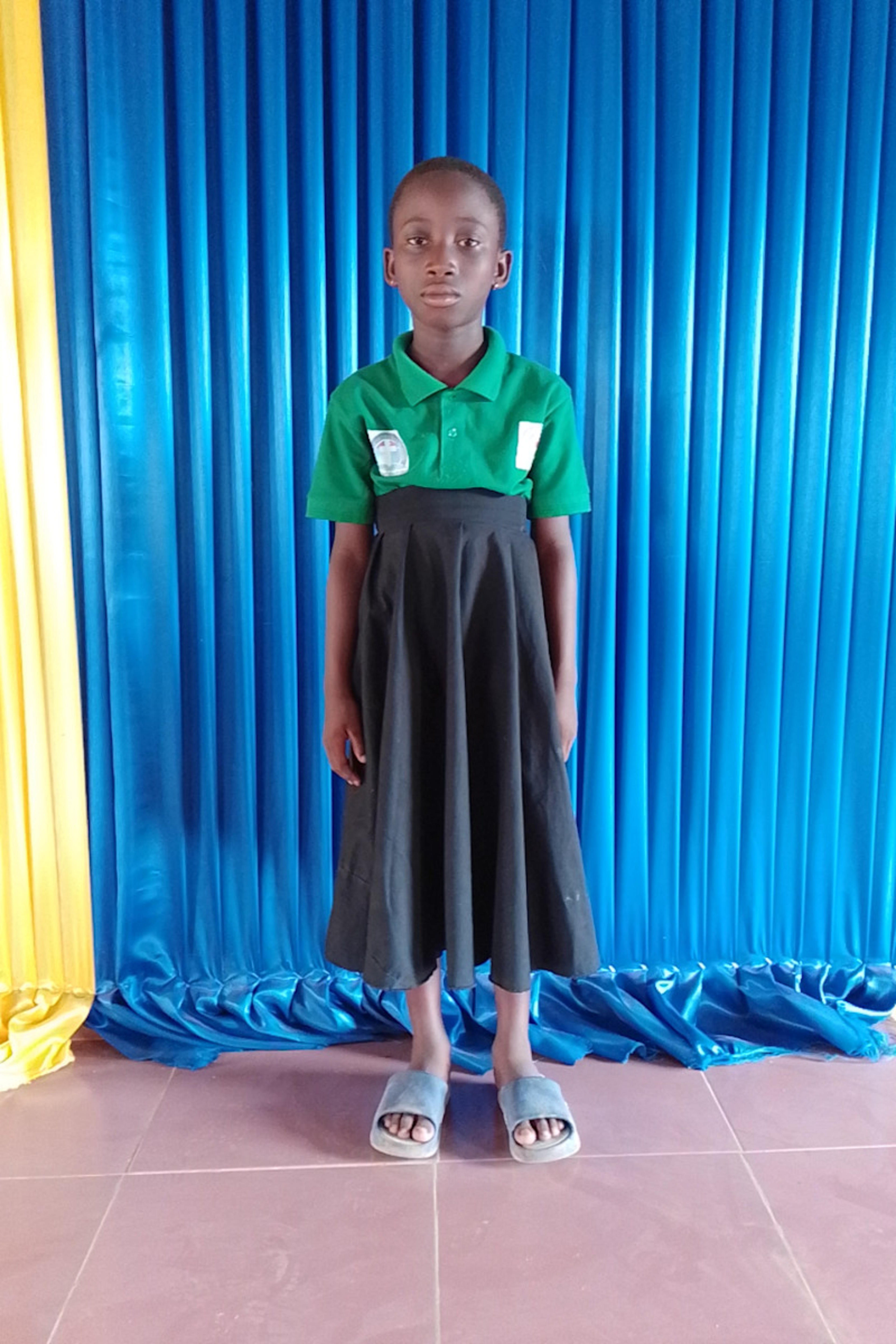 An unsponsored girl named Leontine from Togo who lives in an AIDS-affected area, is vulnerable to exploitation and has waited 525 days for a sponsor.